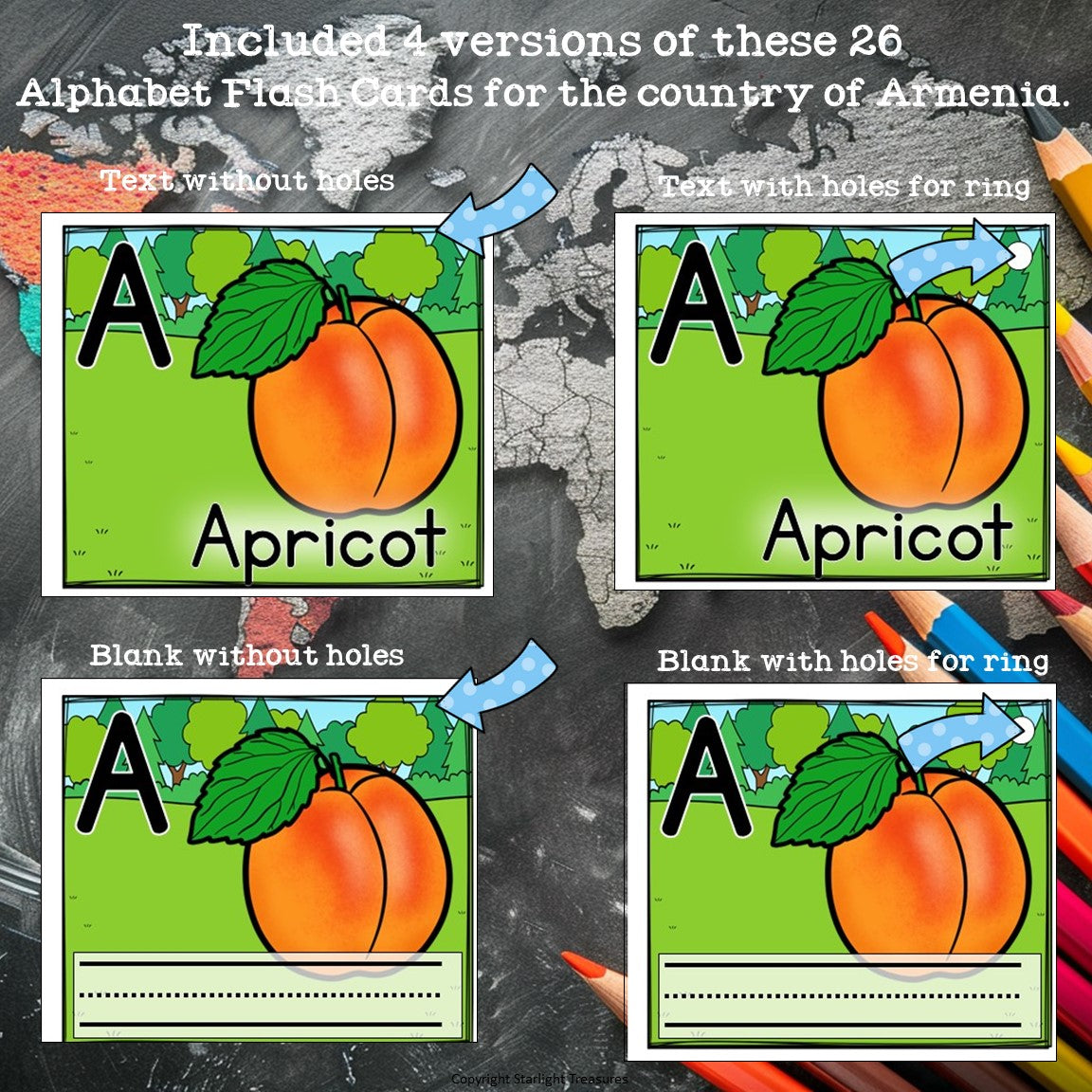 Alphabet Flash Cards for Early Readers - Country of Armenia