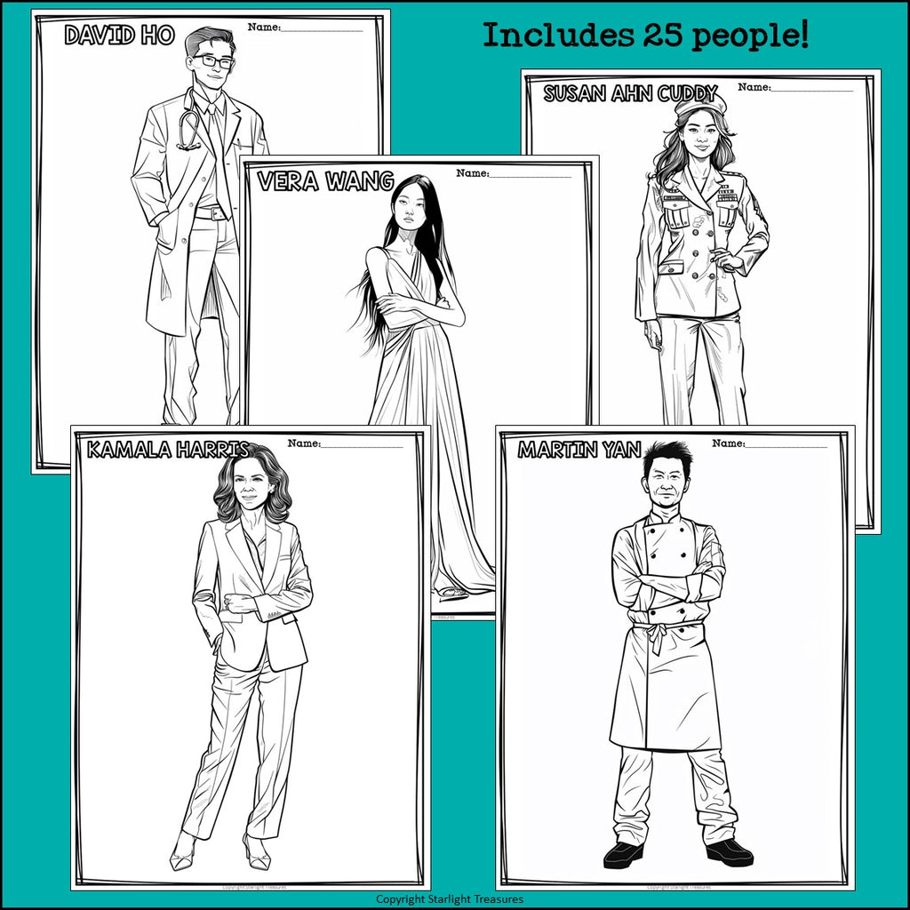 Asian American Pacific Islanders Research Posters, Coloring - Research Project