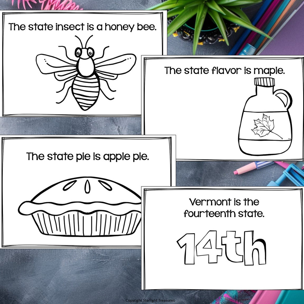 Vermont Mini Book for Early Readers - A State Study