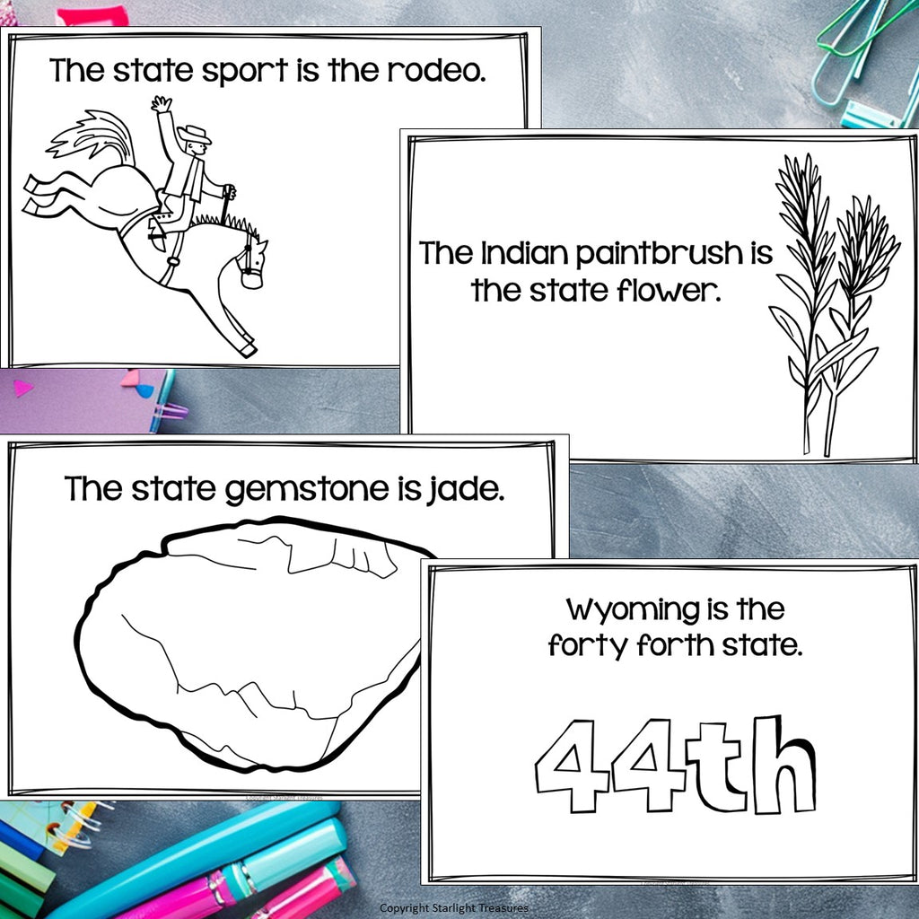 Wyoming Mini Book for Early Readers - A State Study