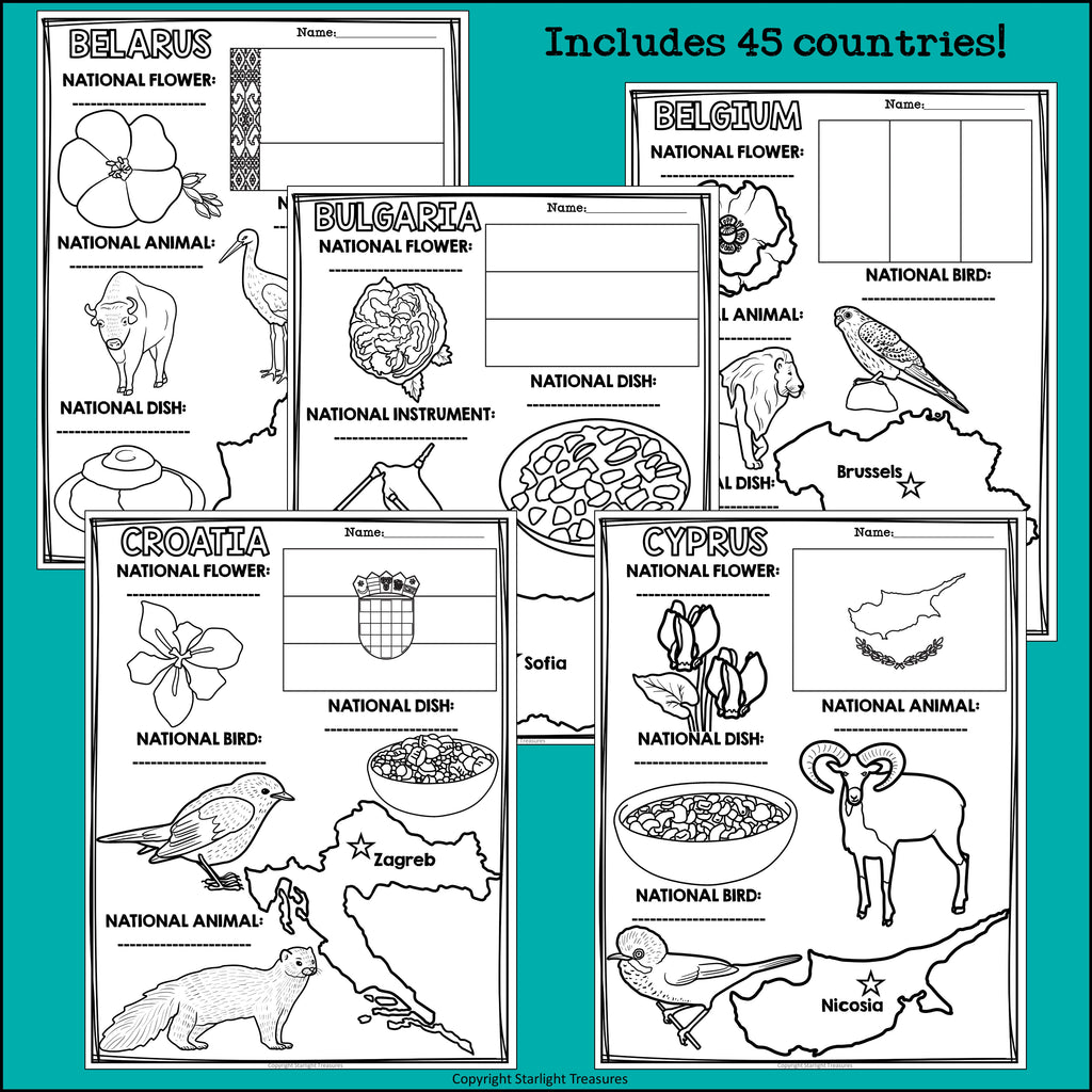 Europe Countries Research Posters - European Country Research Project