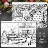 Christmas Cards to Color - Christmas Craft Activities, Holiday Cards, Coloring