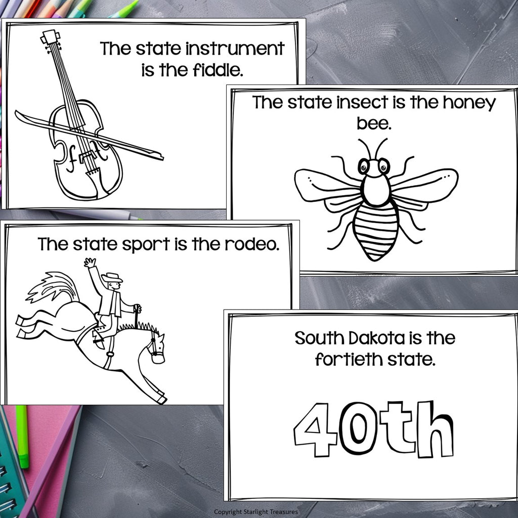 South Dakota Mini Book for Early Readers - A State Study