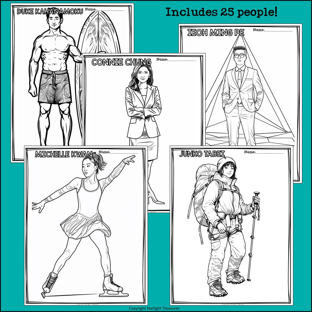 Asian American Pacific Islanders Research Posters, Coloring - Research Project