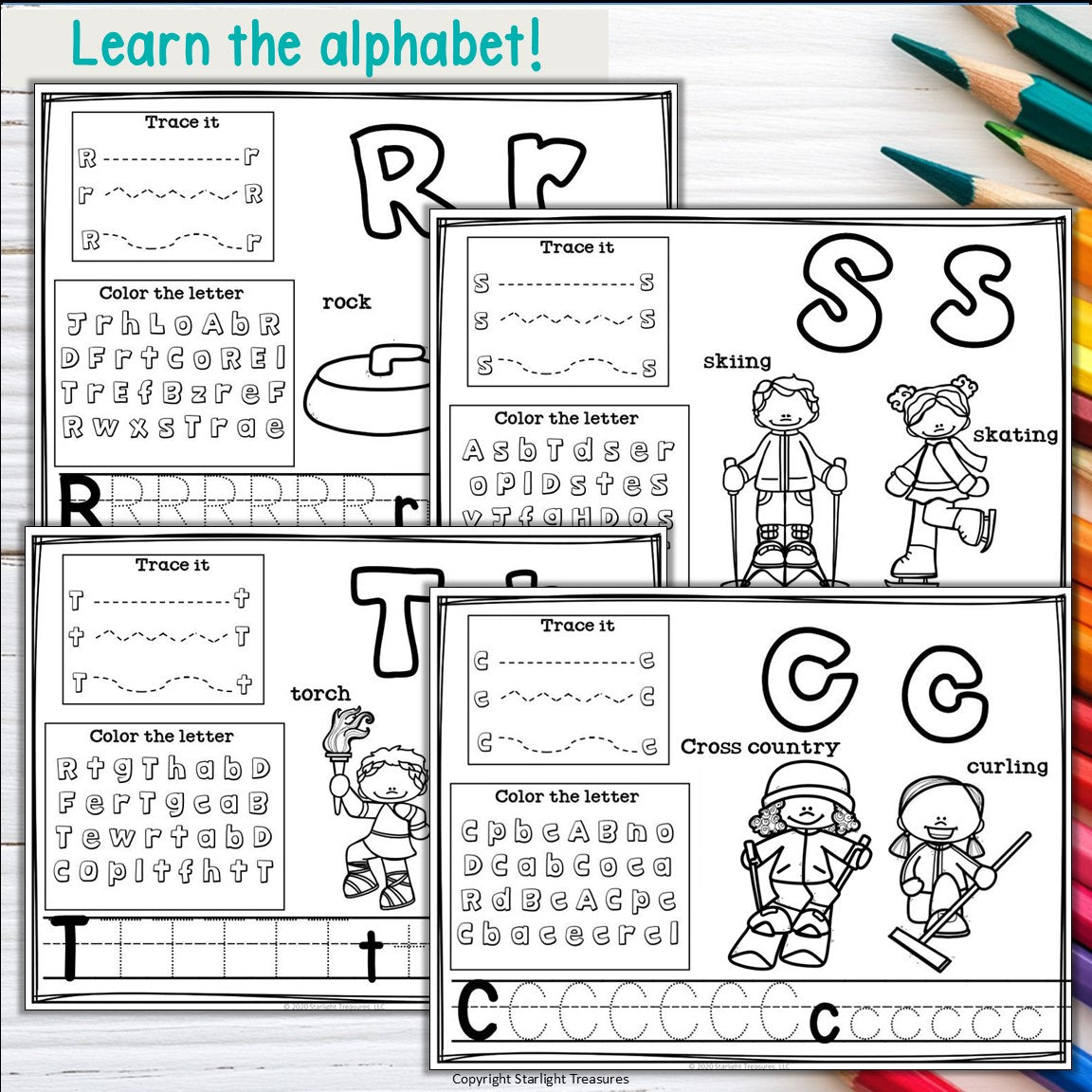 Alphabet Workbook: Worksheets A-Z Winter Olympics 2026