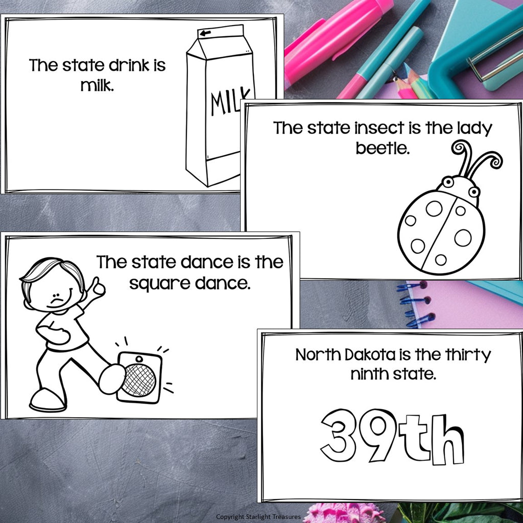 North Dakota Mini Book for Early Readers - A State Study