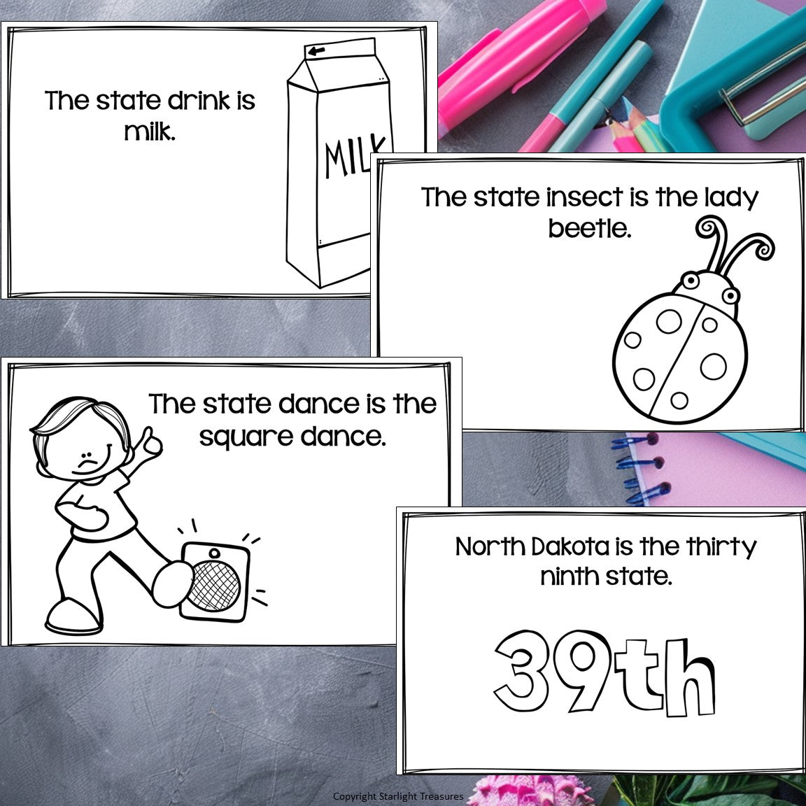 North Dakota Mini Book for Early Readers - A State Study