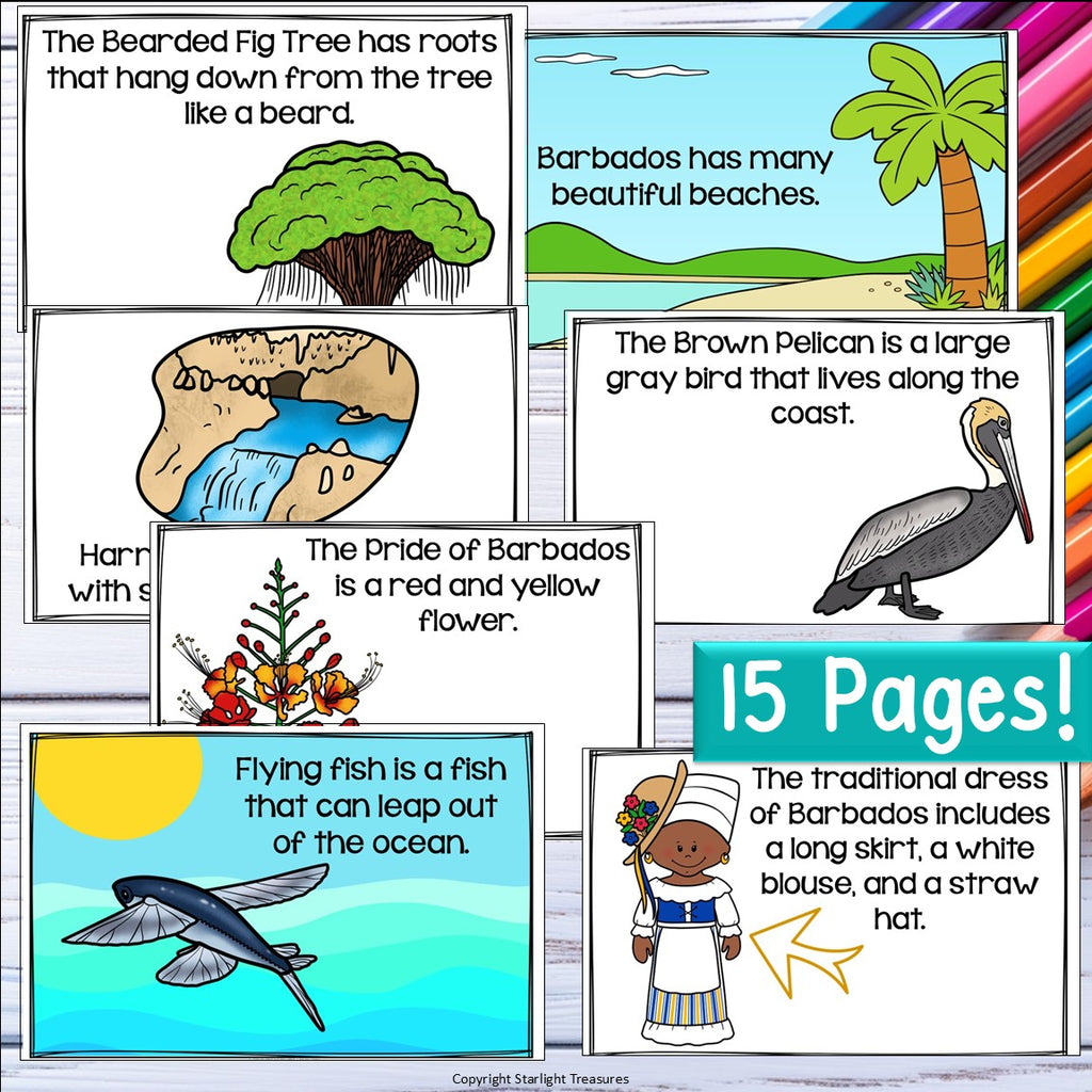 Barbados Mini Book for Early Readers - All About Barbados Country Study Activity