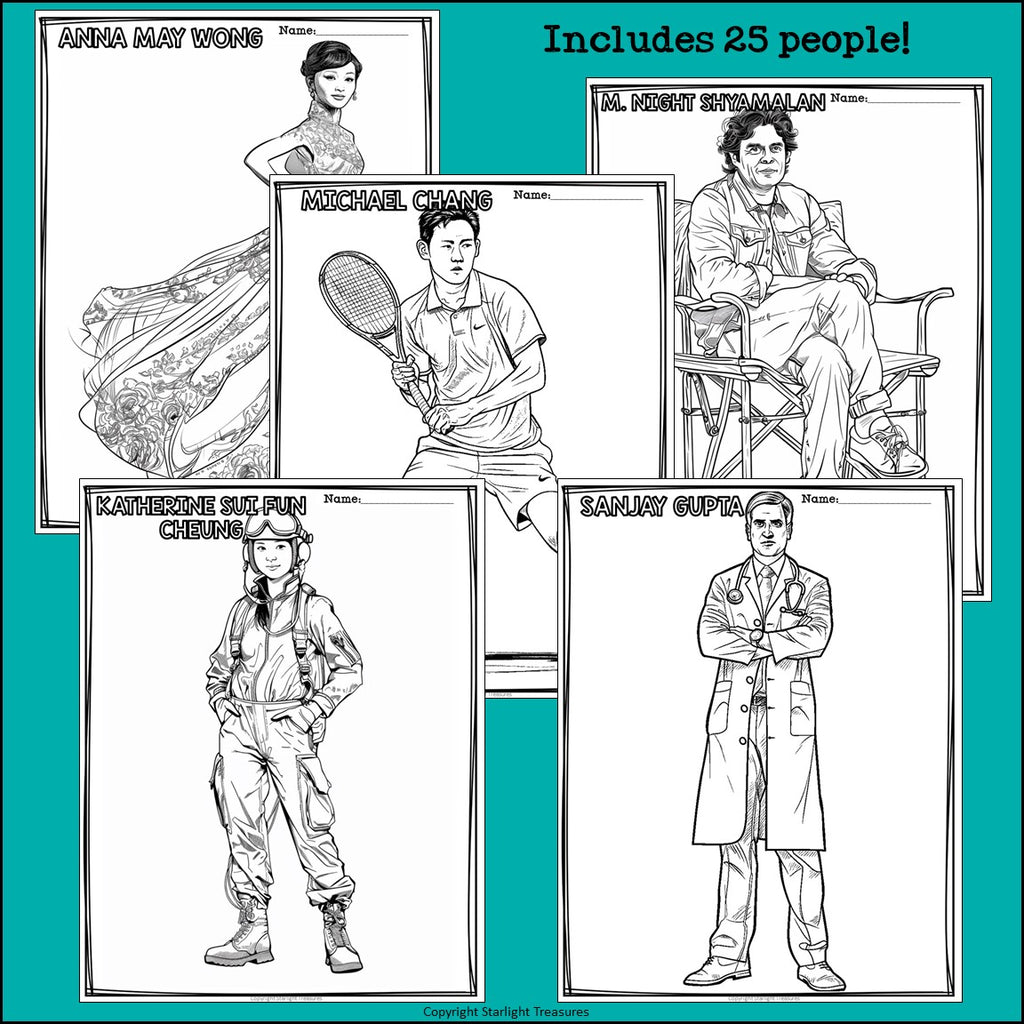 Asian American Pacific Islanders Research Posters, Coloring - Research Project