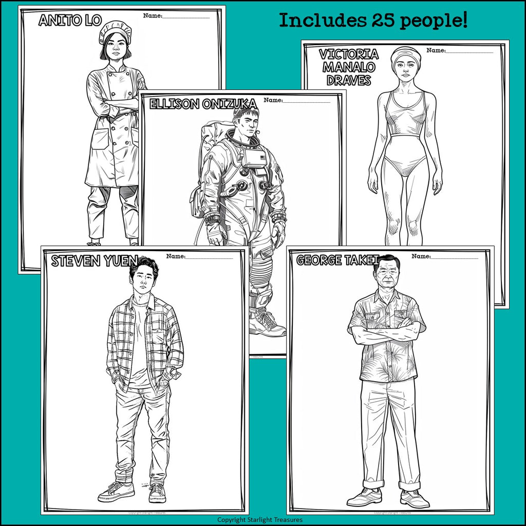 Asian American Pacific Islanders Research Posters, Coloring - Research Project