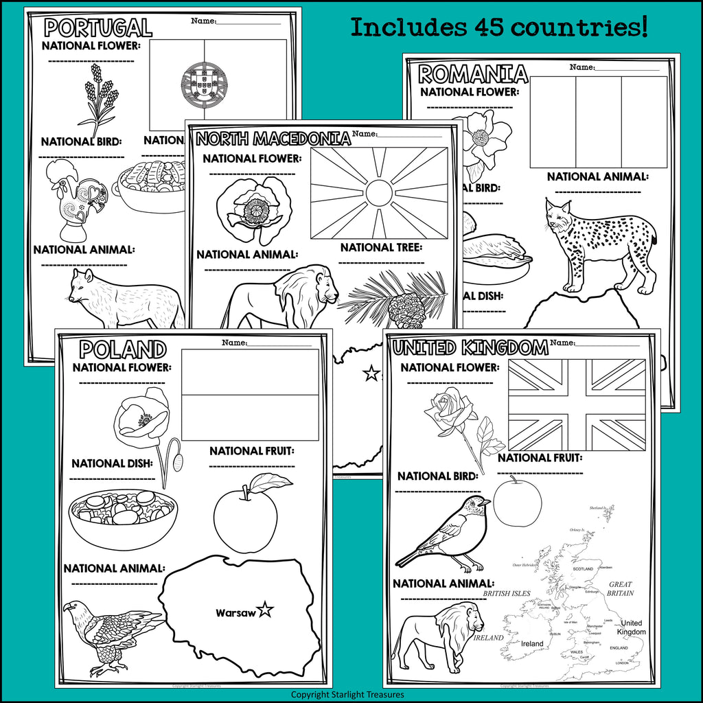 Europe Countries Research Posters - European Country Research Project