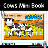 Cows Mini Book for Early Readers - Animal Study