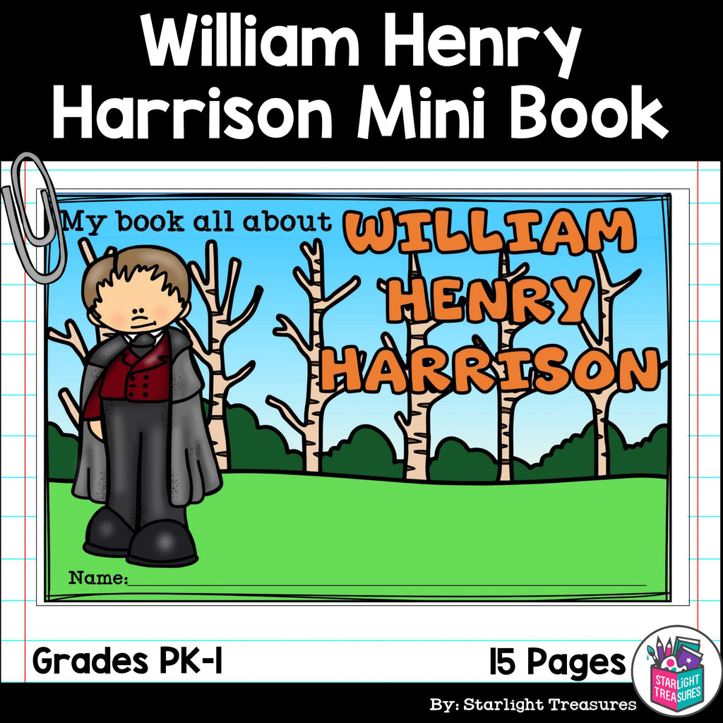 William Henry Harrison Mini Book for Early Readers: Presidents' Day