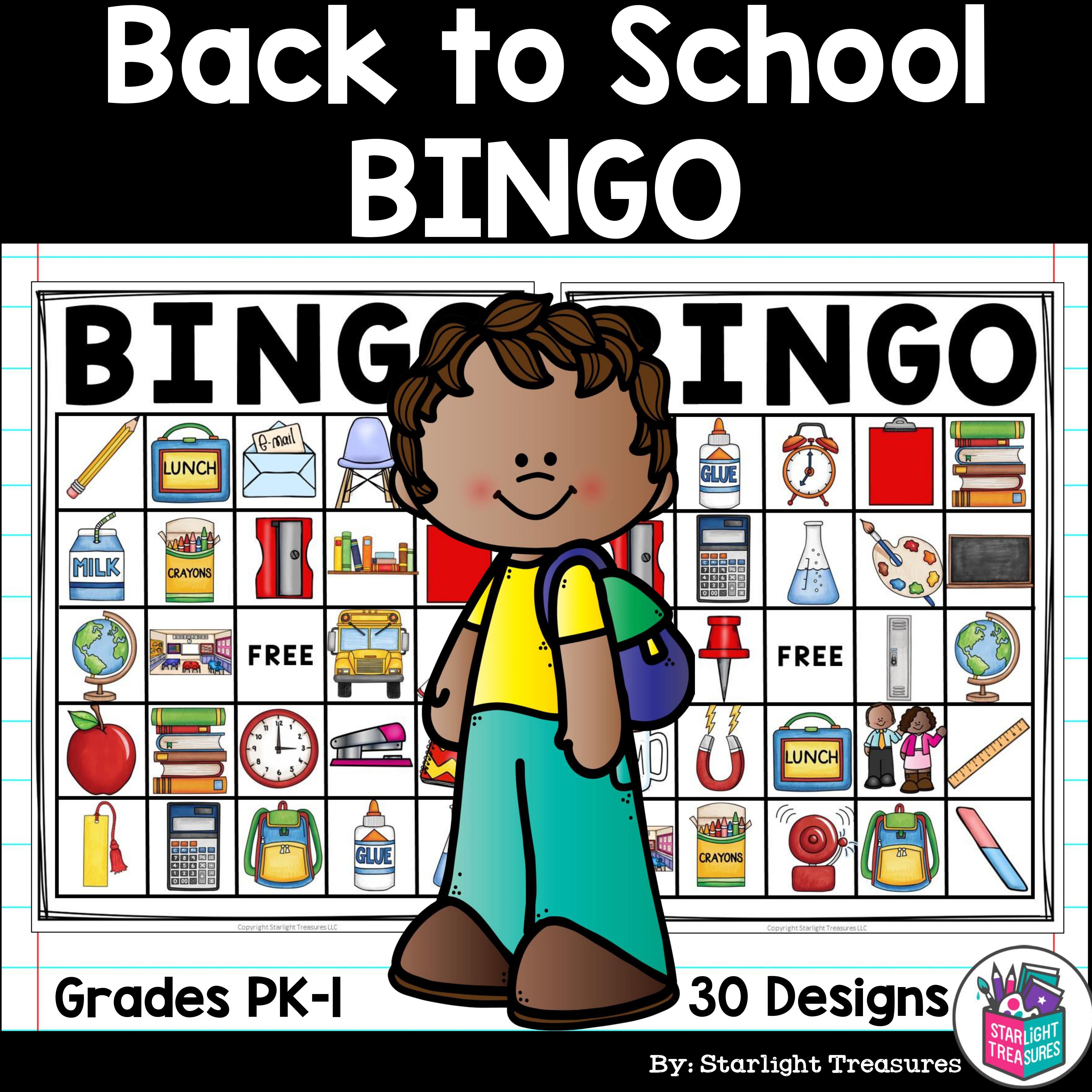 Back to School Bingo Cards for Early Readers - Back 2 School, School FREEBIE