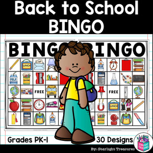 Back to School Bingo Cards for Early Readers - Back 2 School, School FREEBIE