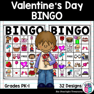 Valentine's Day Bingo Cards for Early Readers - Valentine Bingo FREEBIE