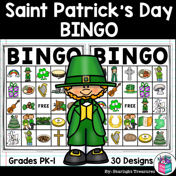Saint Patrick's Day Bingo Cards for Early Readers - St. Patrick's Bingo FREEBIE