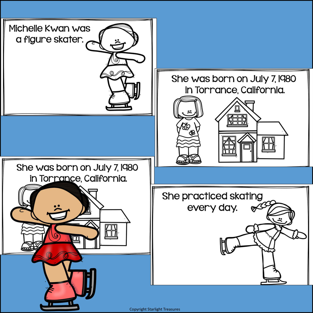 Michelle Kwan Mini Book for Early Readers: Asian/Pacific Islander Heritage Month