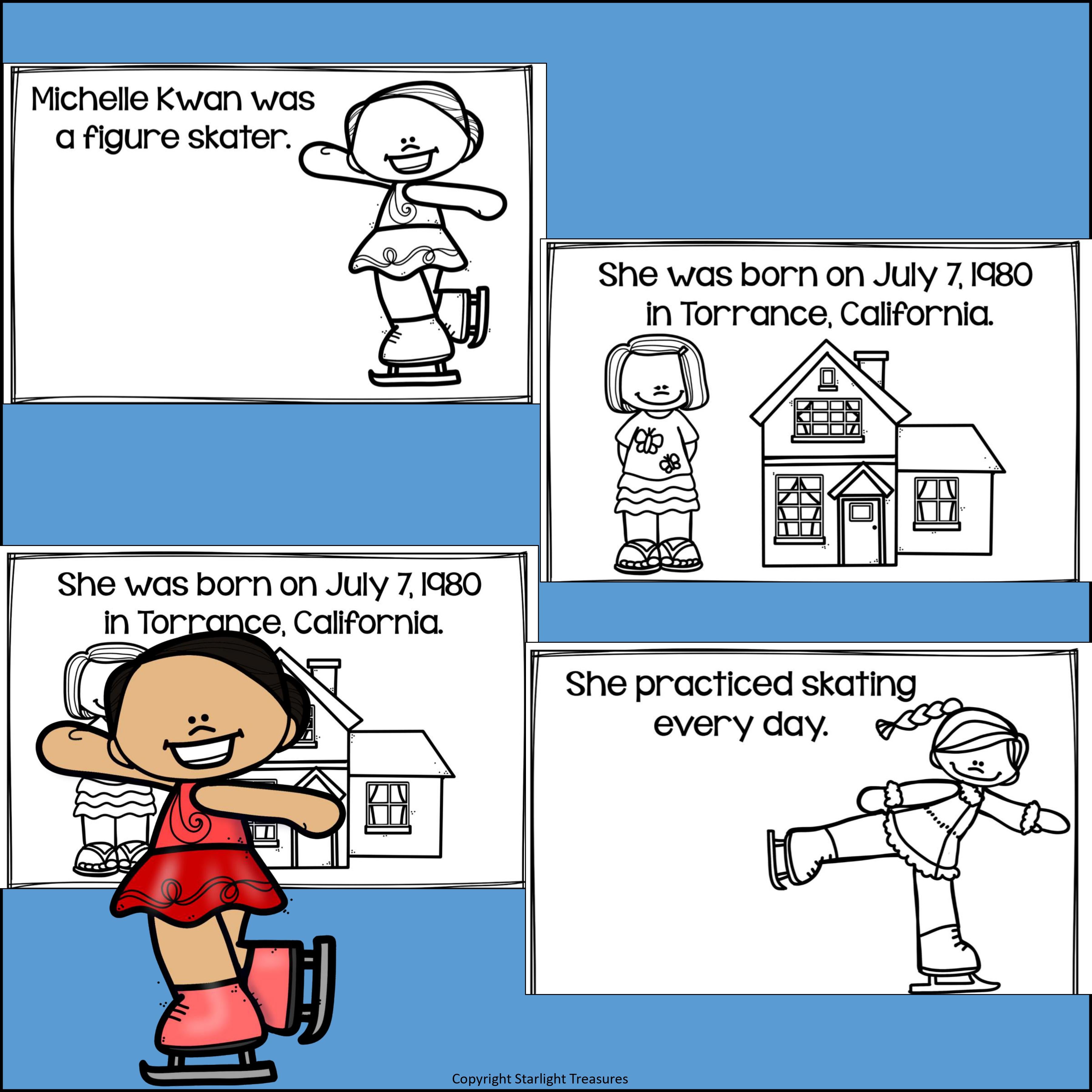 Michelle Kwan Mini Book for Early Readers: Asian/Pacific Islander Heritage Month