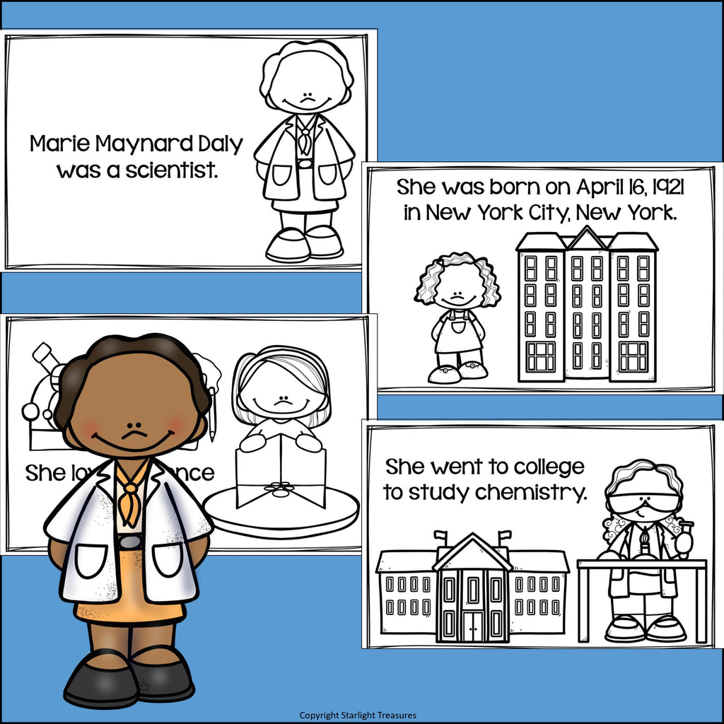 Marie Maynard Daly Mini Book for Early Readers: Women's History Month