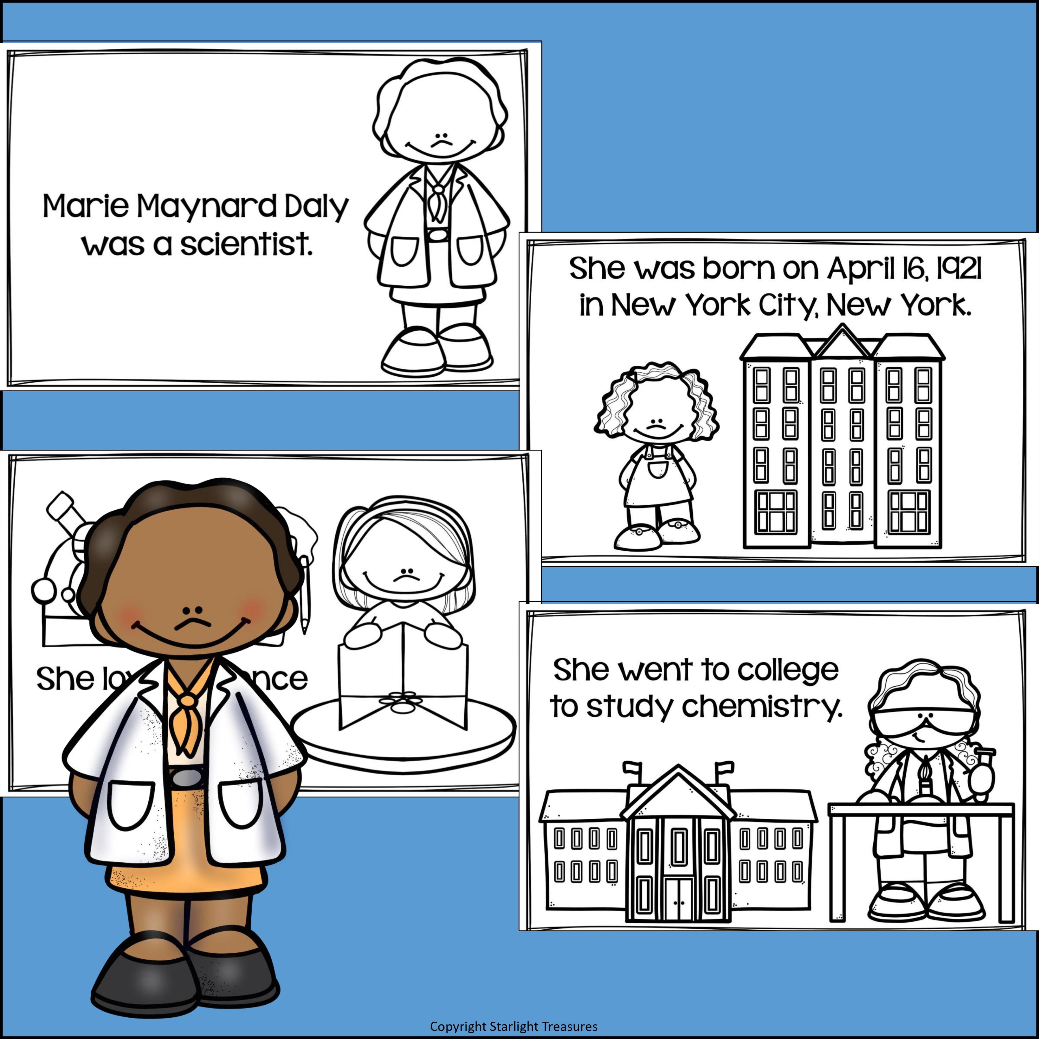 Marie Maynard Daly Mini Book for Early Readers: Women's History Month