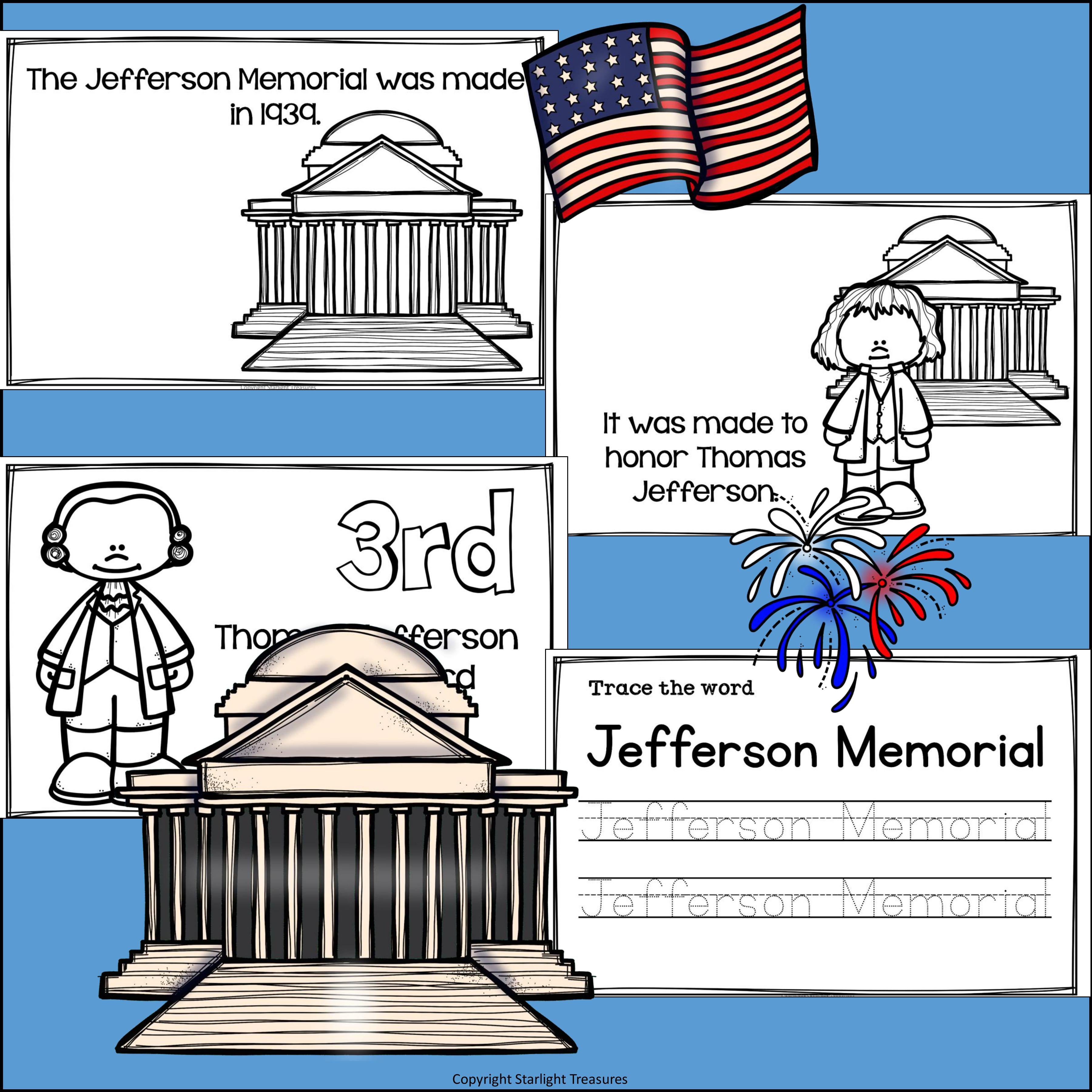 Jefferson Memorial Mini Book for Early Readers: American Symbols