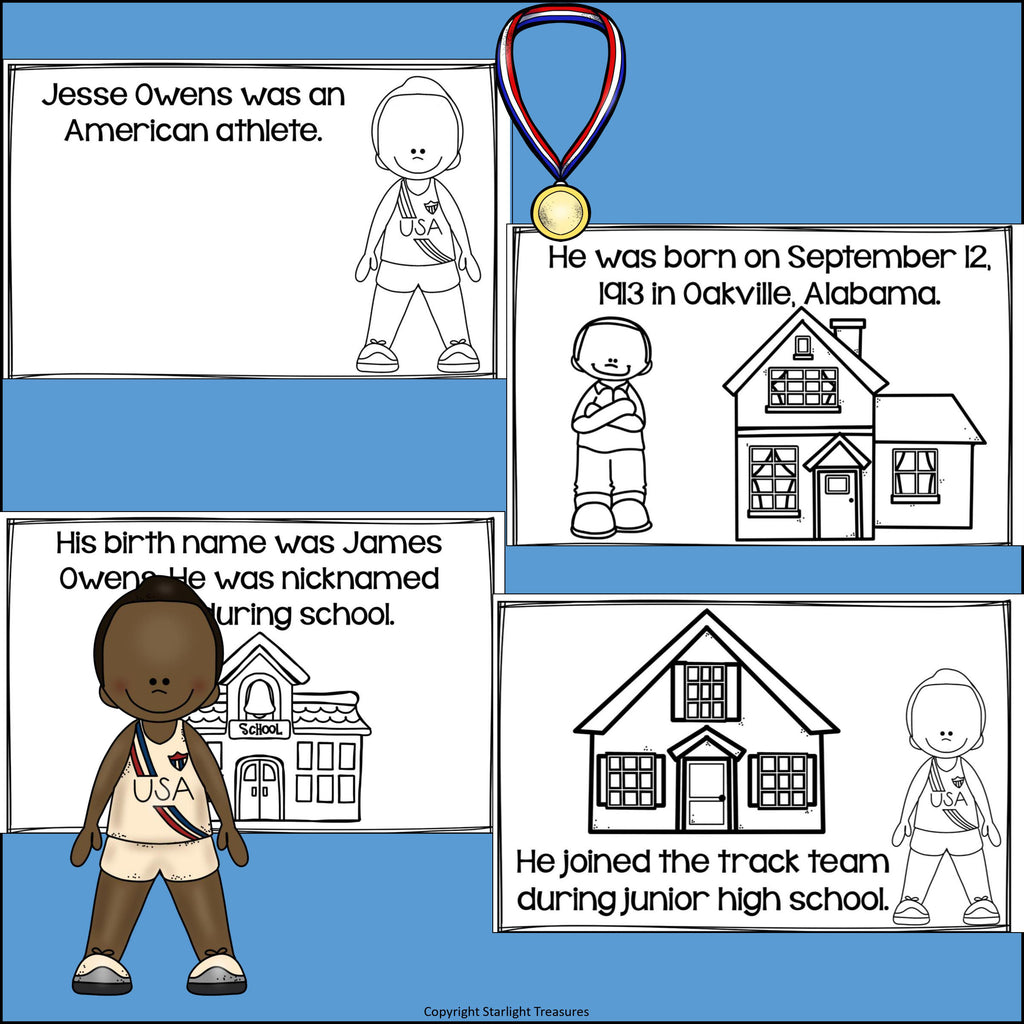 Jesse Owens Mini Book for Early Readers: Black History Month
