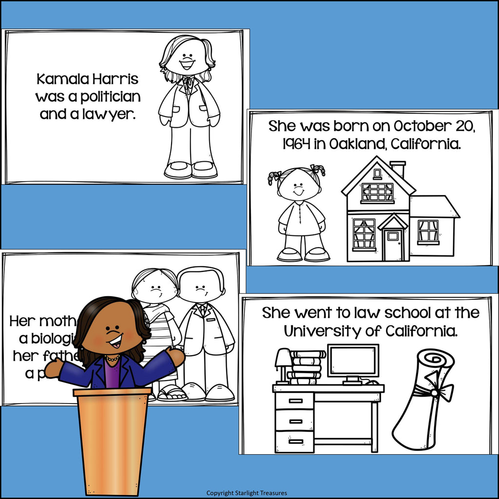 Kamala Harris Mini Book for Early Readers: Asian/Pacific Islander Heritage Month