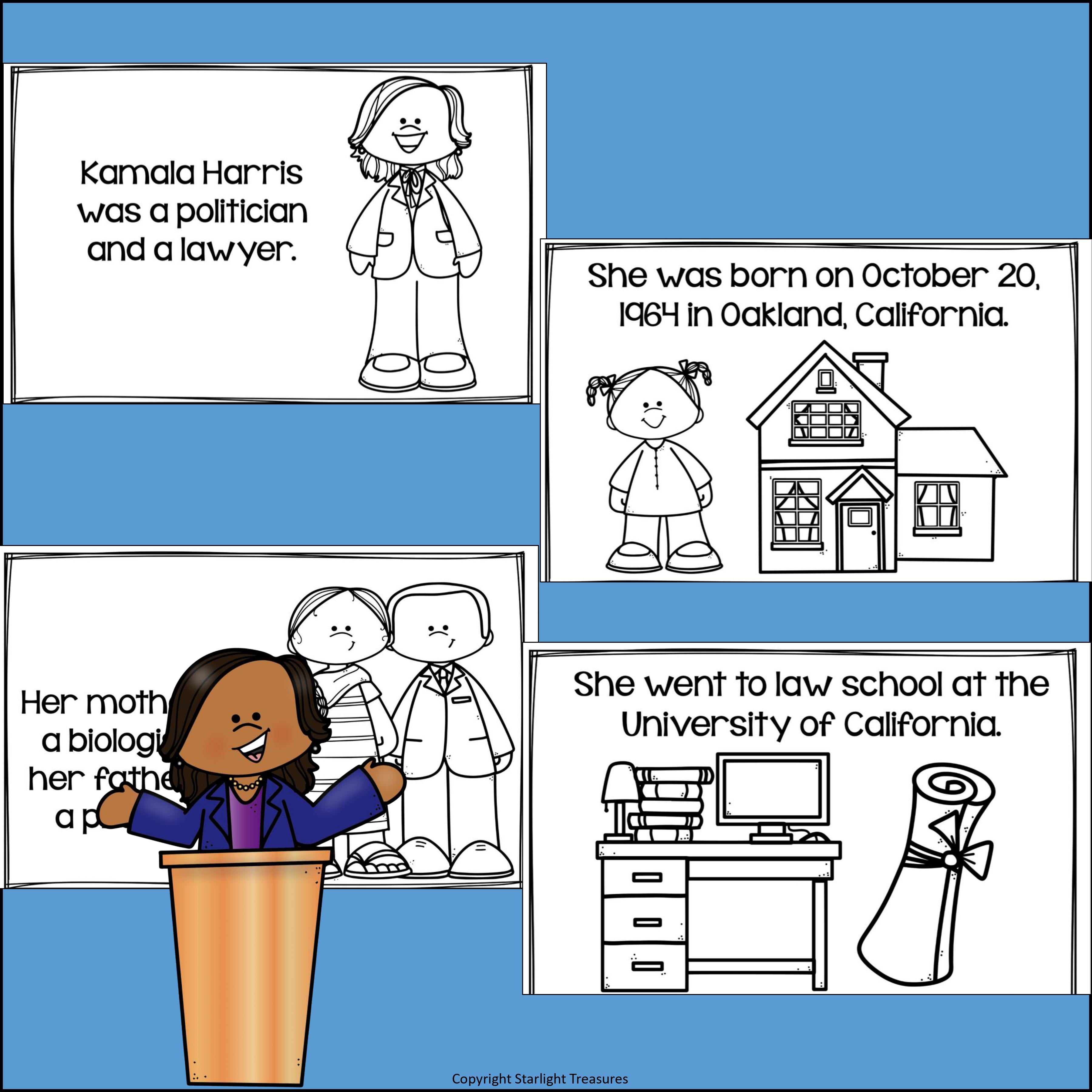 Kamala Harris Mini Book for Early Readers: Asian/Pacific Islander Heritage Month