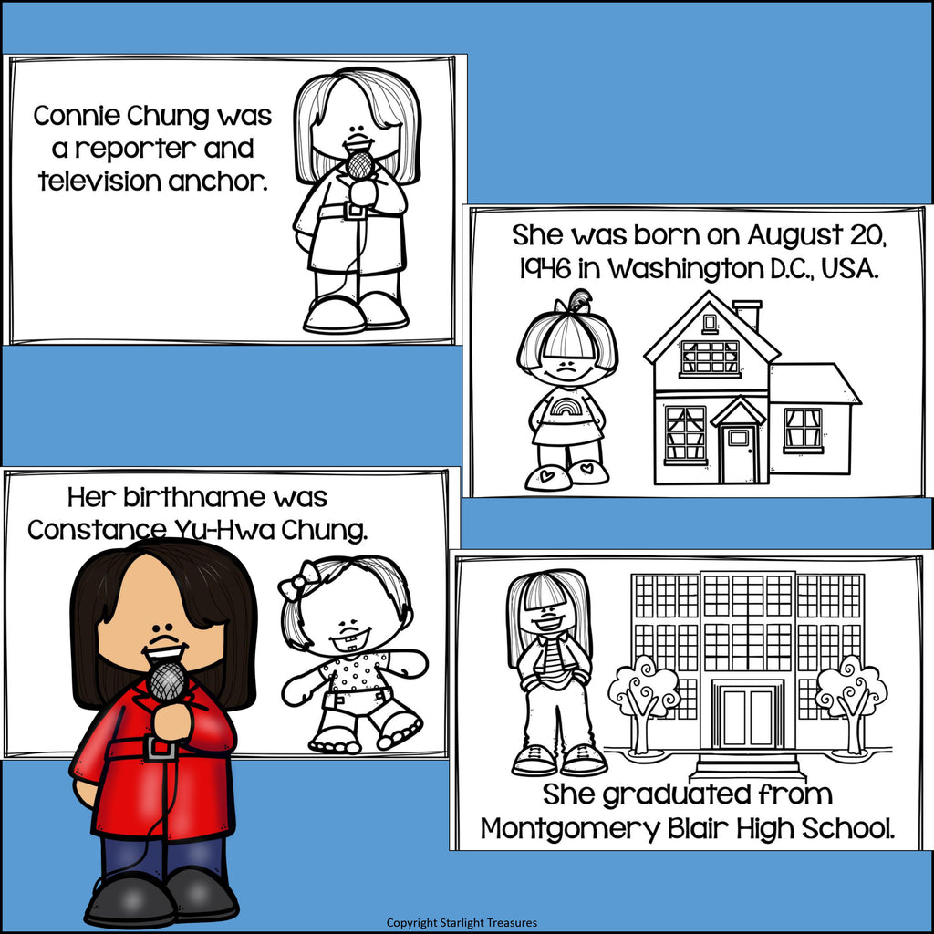 Connie Chung Mini Book for Early Readers: Asian/Pacific Islander Heritage Month