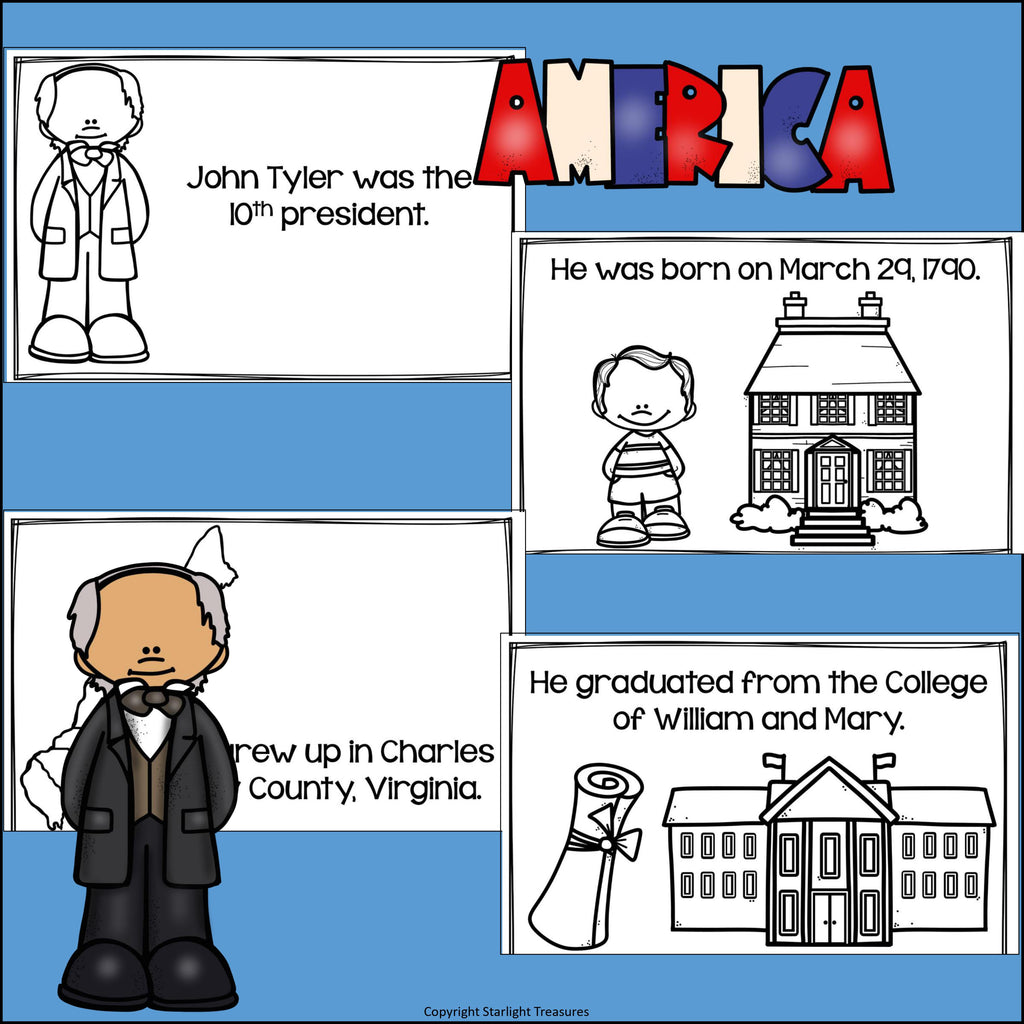 John Tyler Mini Book for Early Readers: Presidents' Day