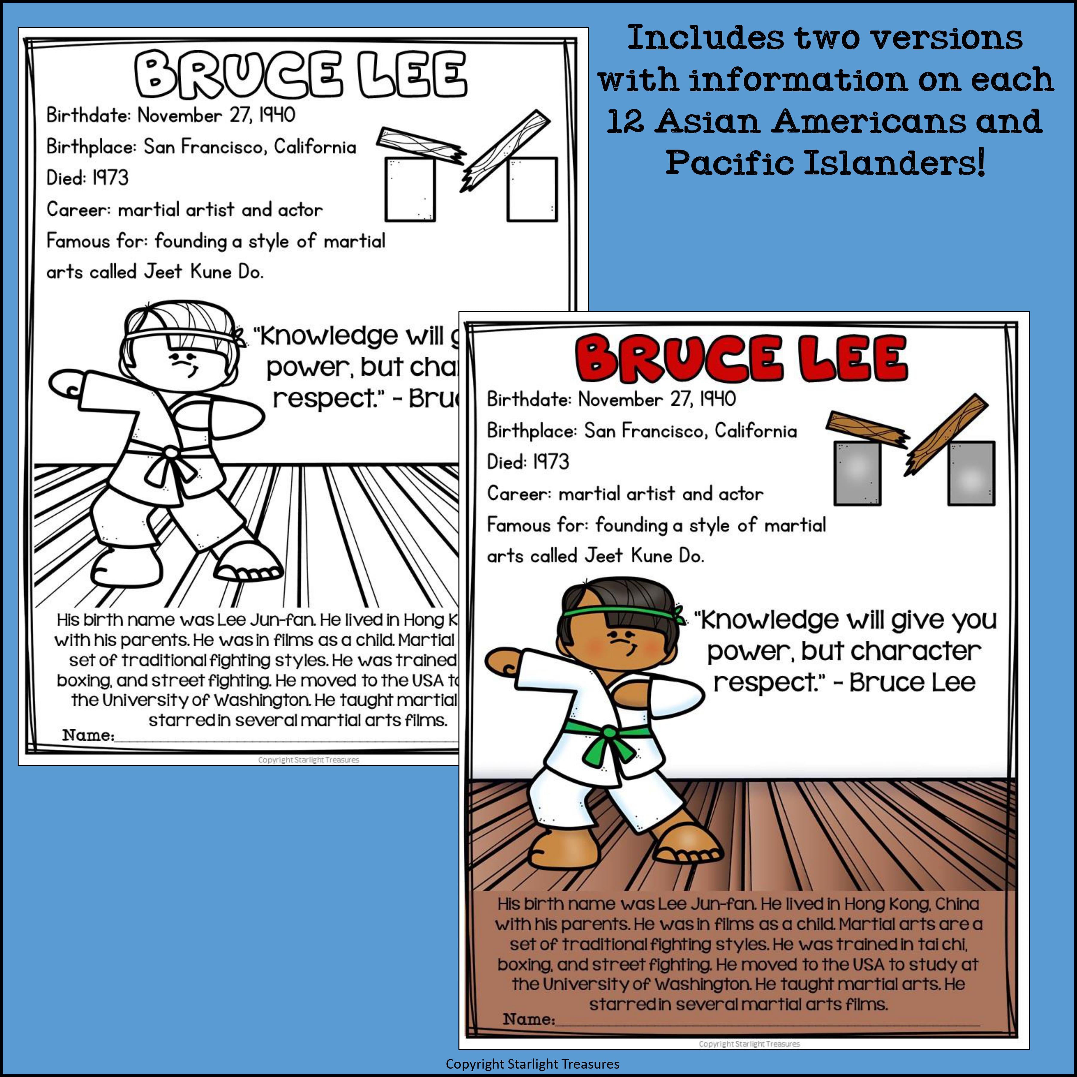 Asian American & Pacific Islander Heritage Month Fact Sheets for Early Readers