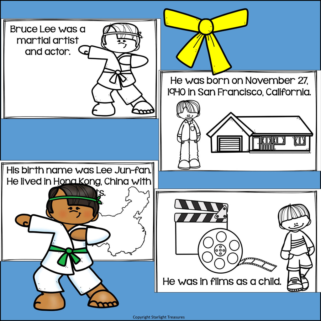 Bruce Lee Mini Book for Early Readers: Asian/Pacific Islander Heritage Month