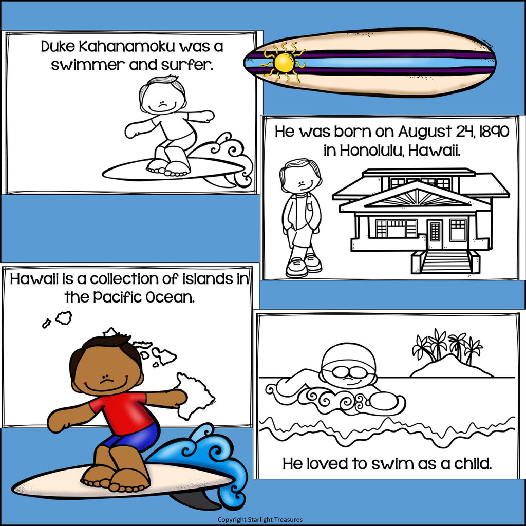Duke Kahanamo Mini Book for Early Readers: Asian/Pacific Islander Heritage Month