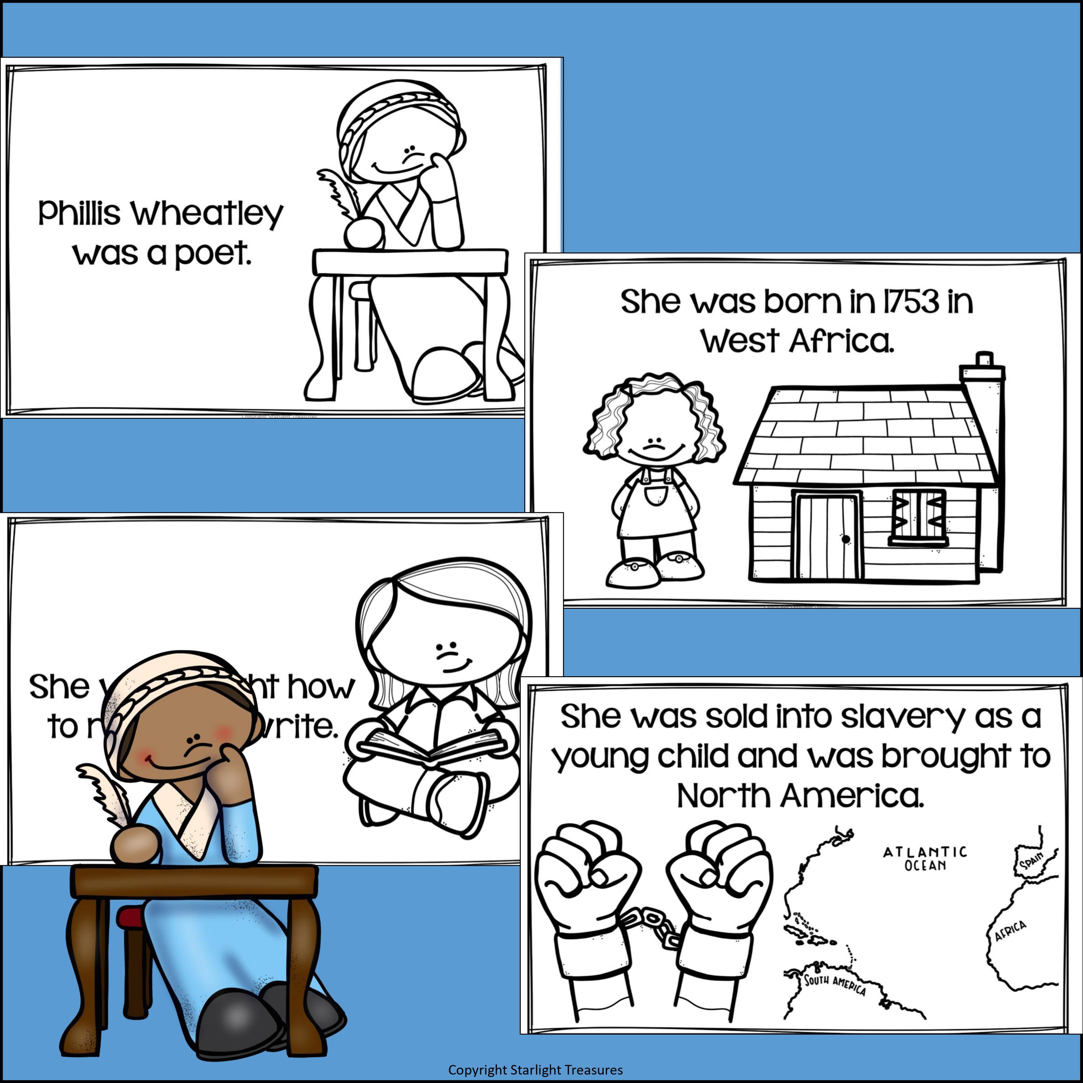 Phillis Wheatley Mini Book for Early Readers: Black History Month