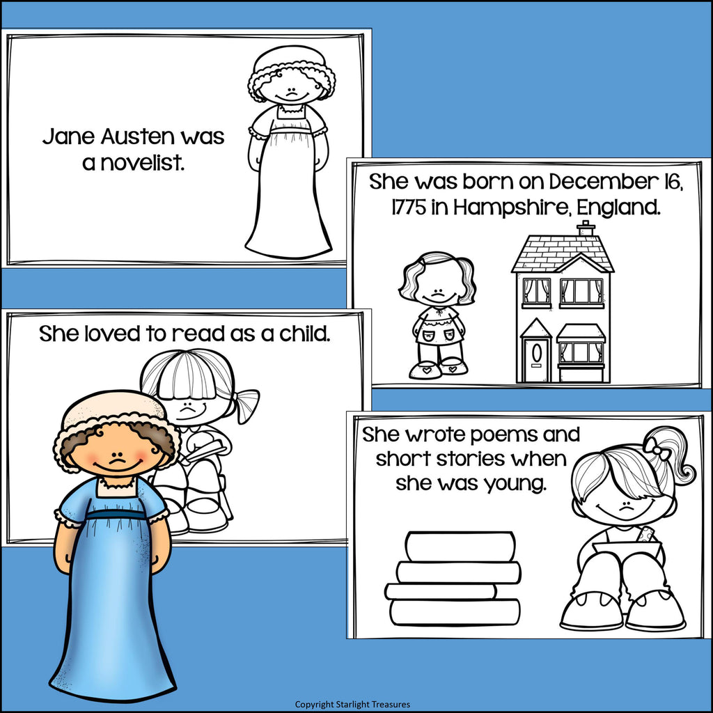 Jane Austen Mini Book for Early Readers: Women's History Month