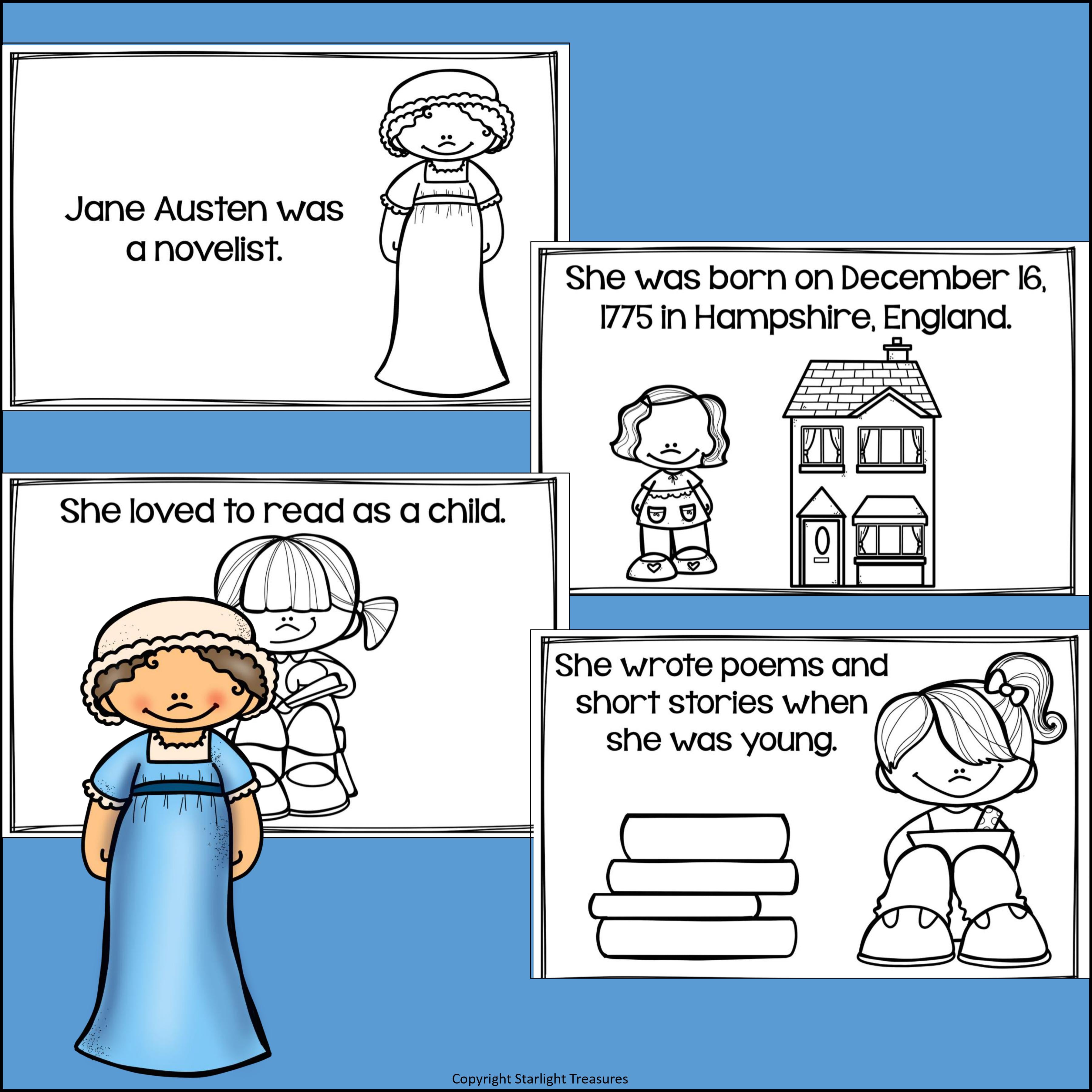 Jane Austen Mini Book for Early Readers: Women's History Month