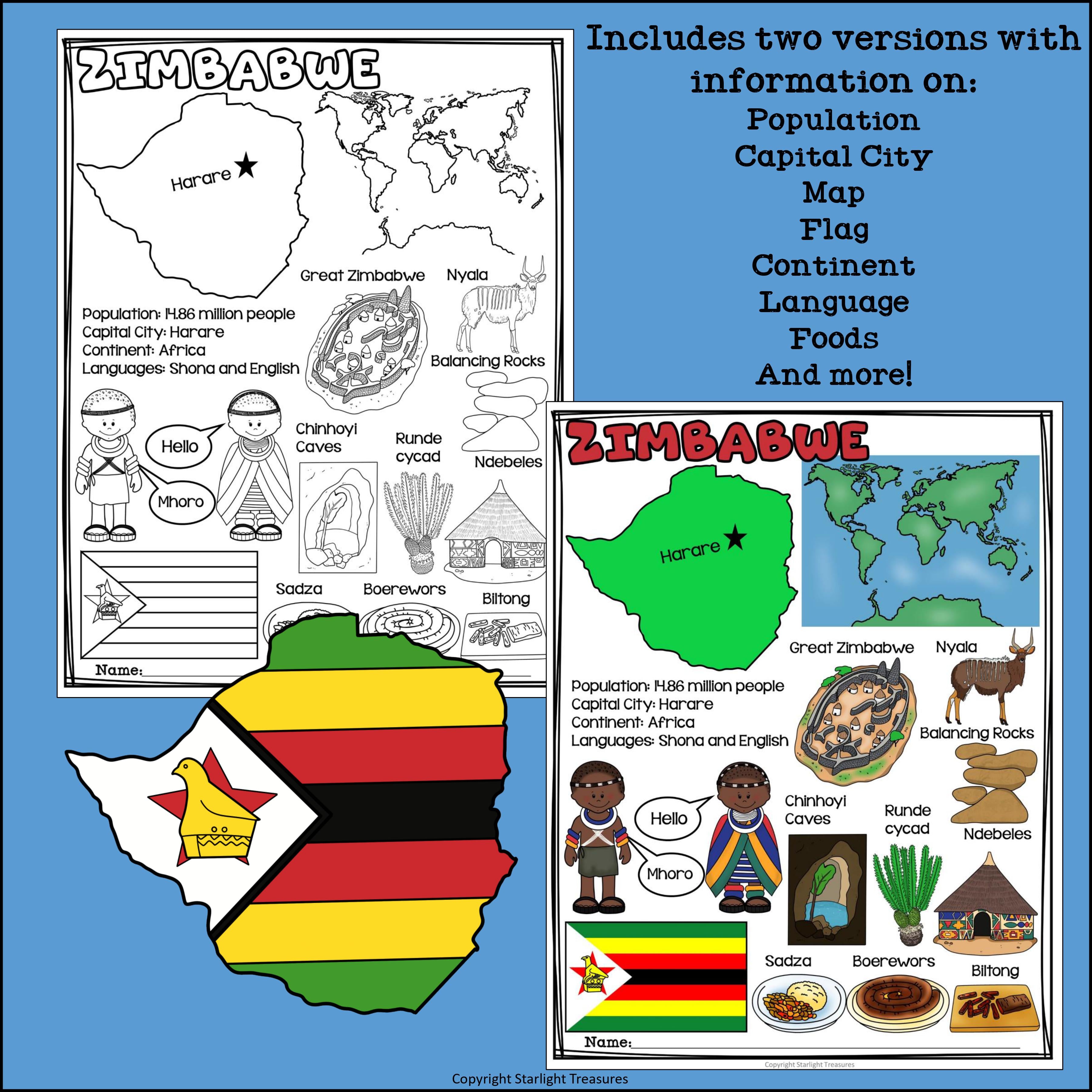 Zimbabwe Fact Sheet for Early Readers