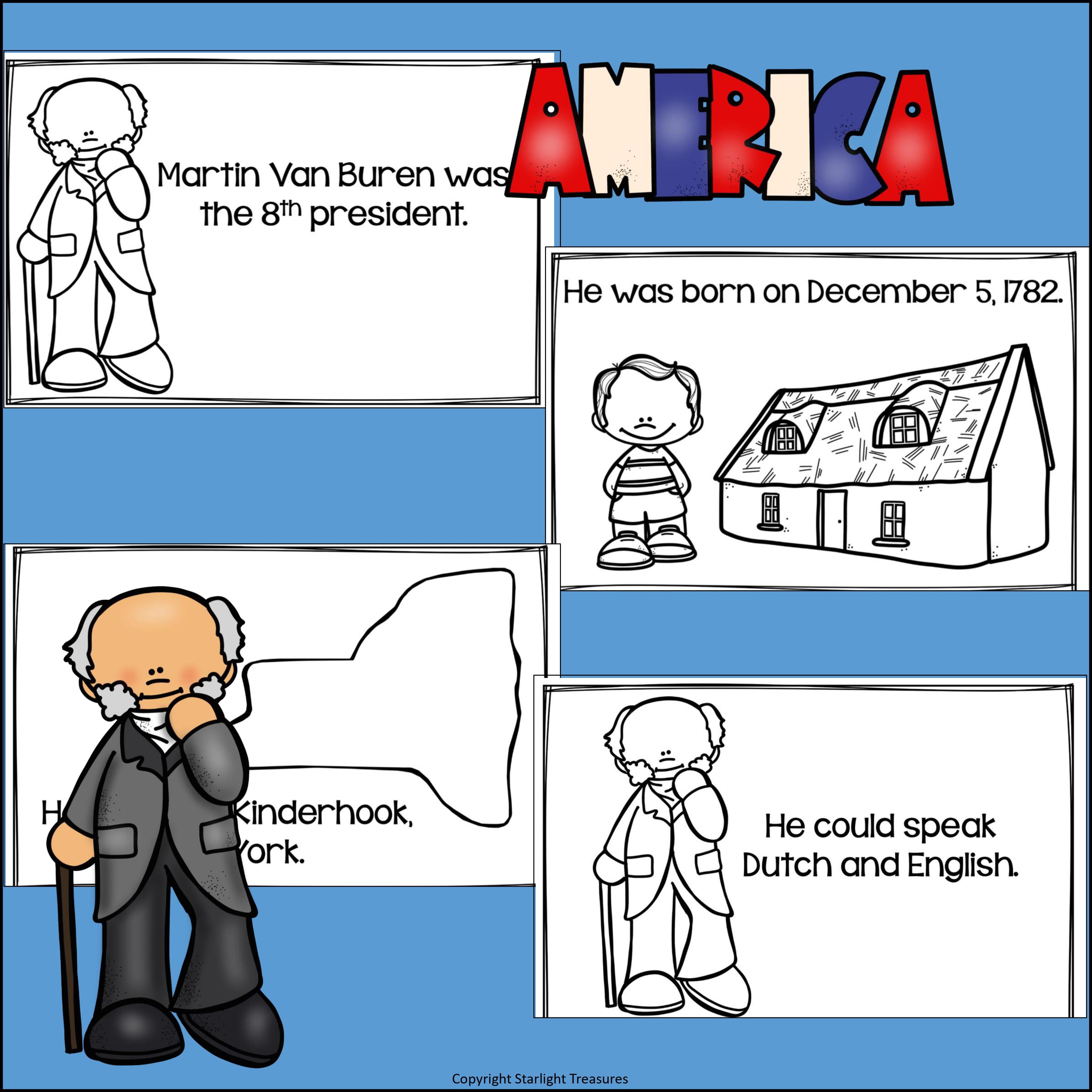 Martin Van Buren Mini Book for Early Readers: Presidents' Day