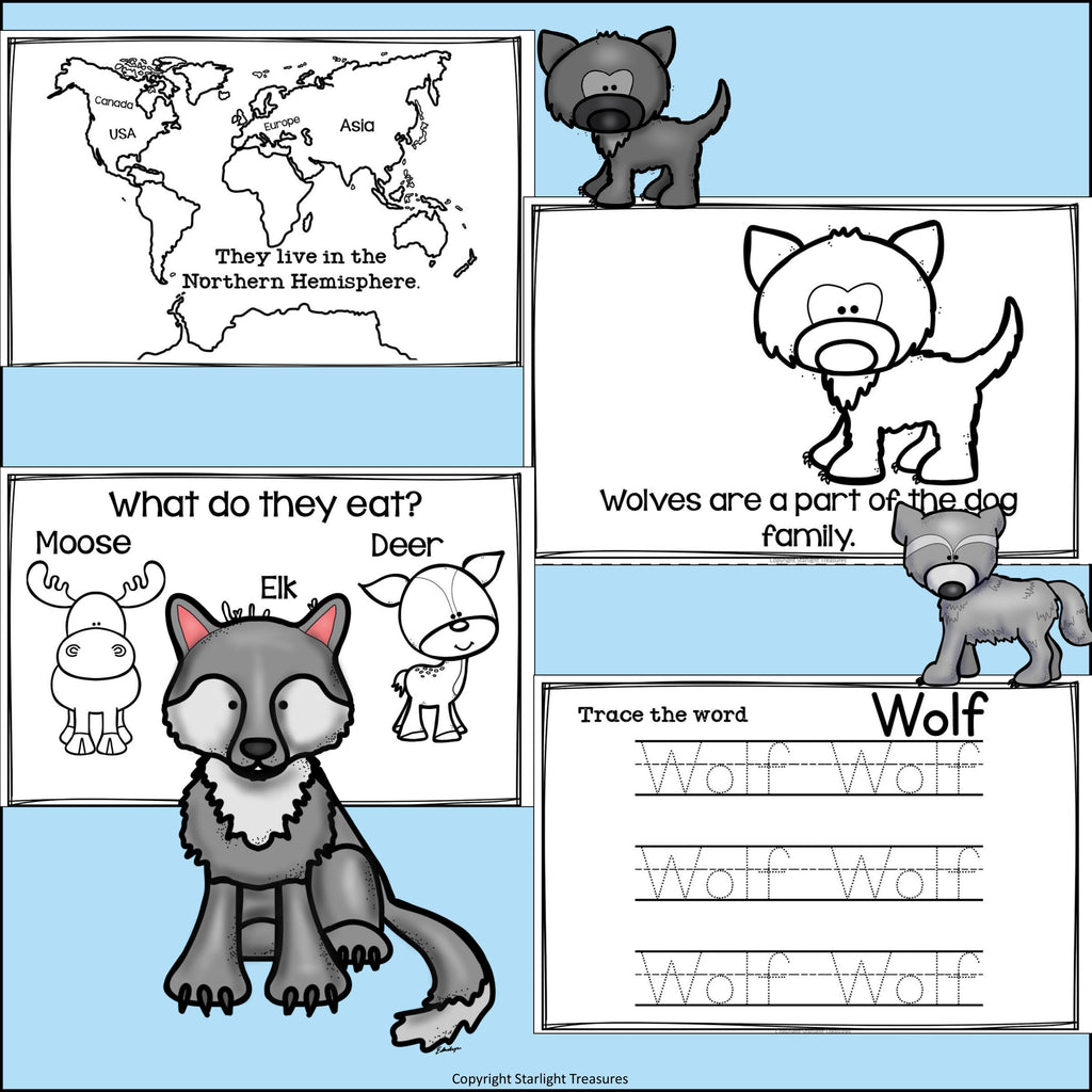 Wolves Mini Book for Early Readers