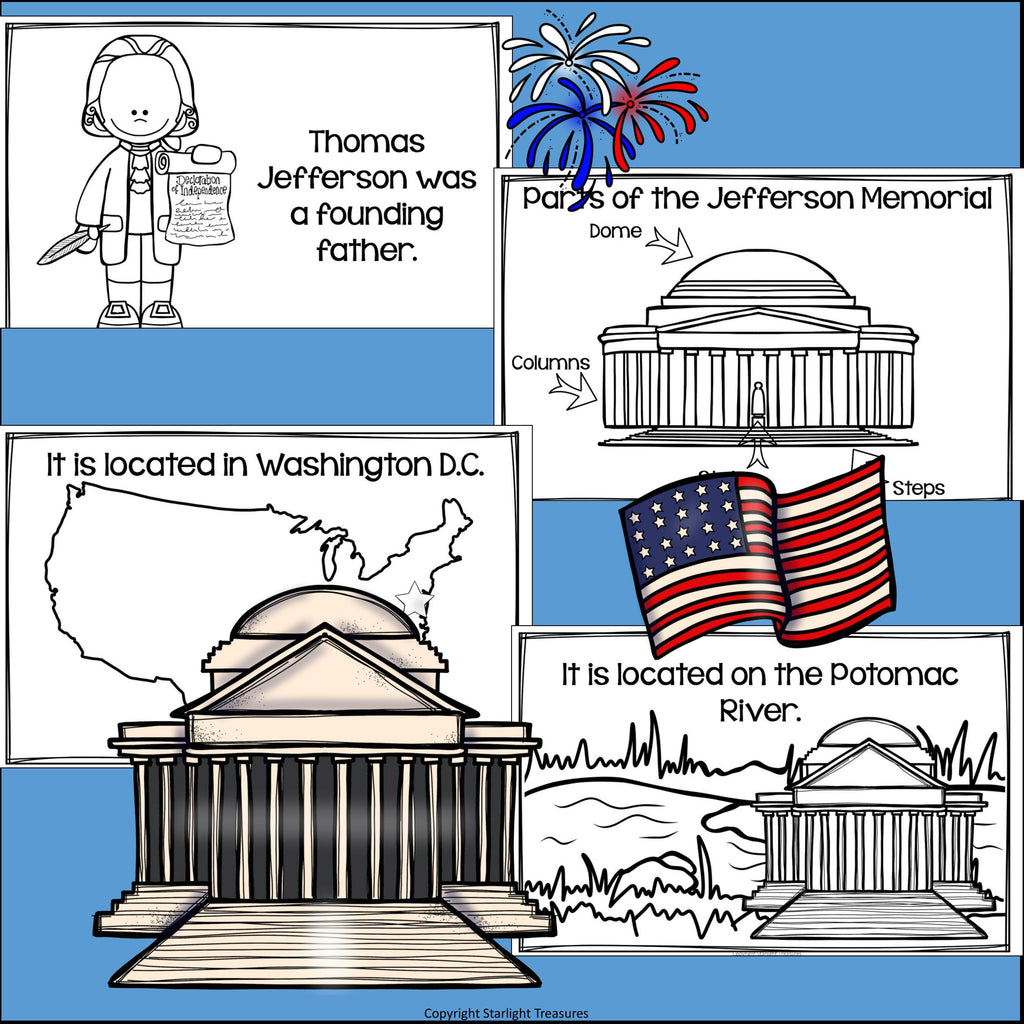 Jefferson Memorial Mini Book for Early Readers: American Symbols