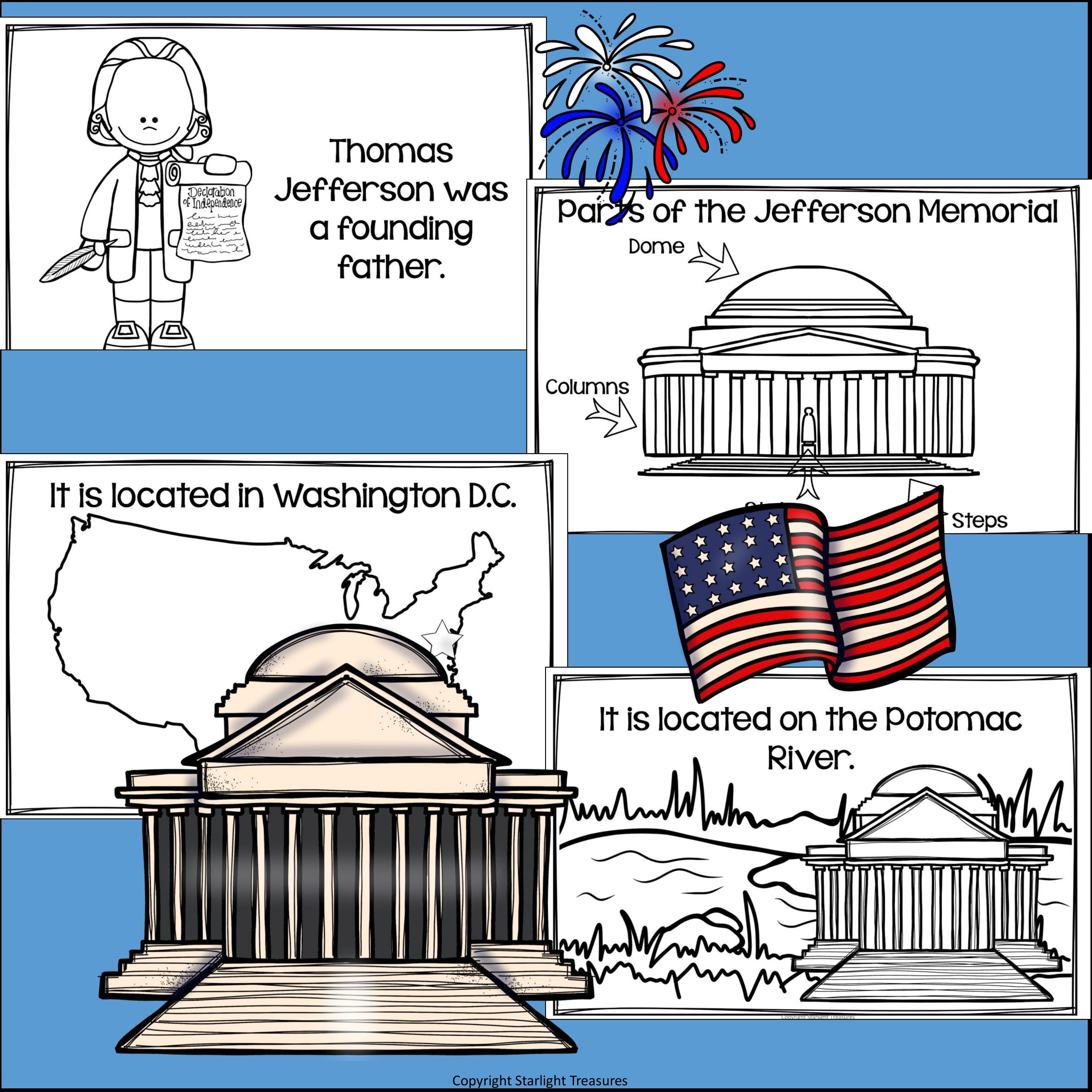 Jefferson Memorial Mini Book for Early Readers: American Symbols
