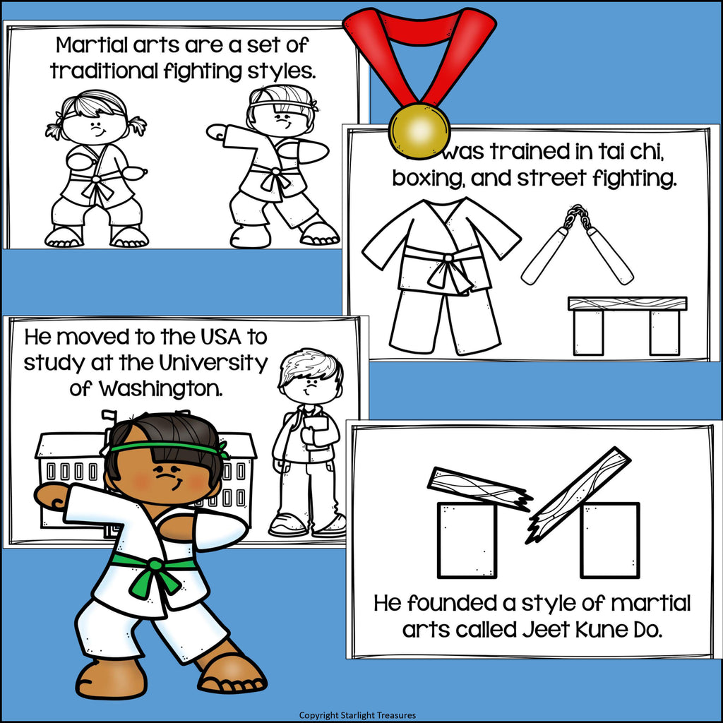 Bruce Lee Mini Book for Early Readers: Asian/Pacific Islander Heritage Month