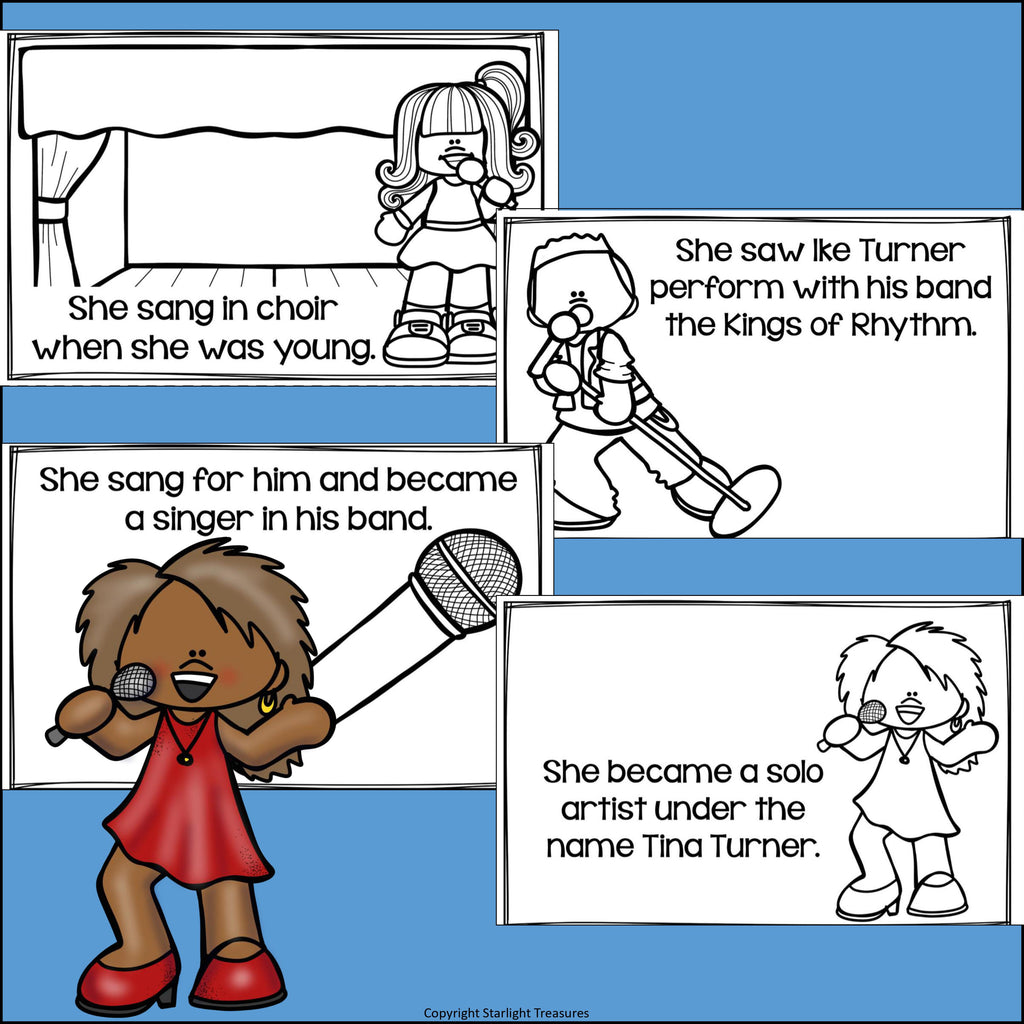 Tina Turner Mini Book for Early Readers: Women's History Month