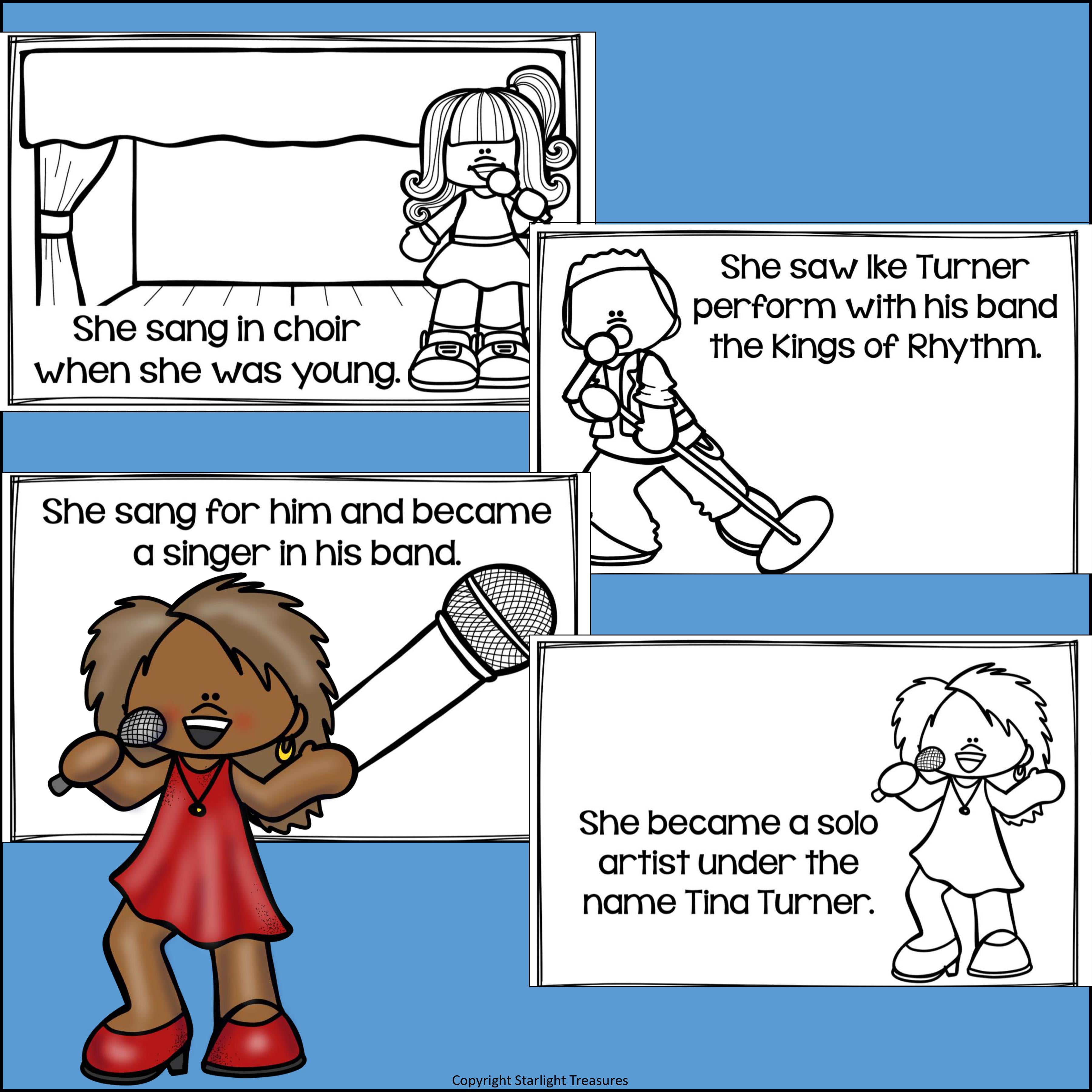 Tina Turner Mini Book for Early Readers: Women's History Month
