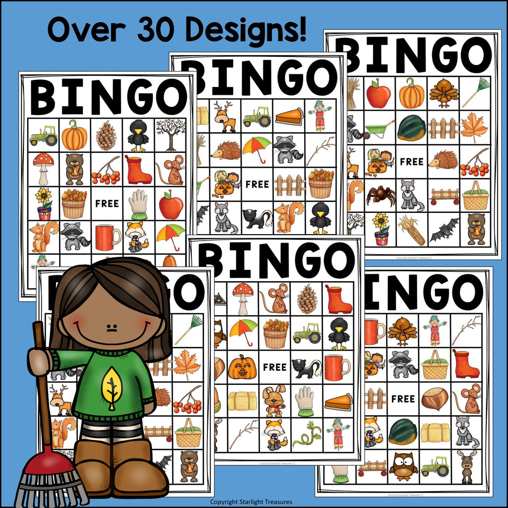 Fall Bingo Cards for Early Readers - Autumn Bingo FREEBIE