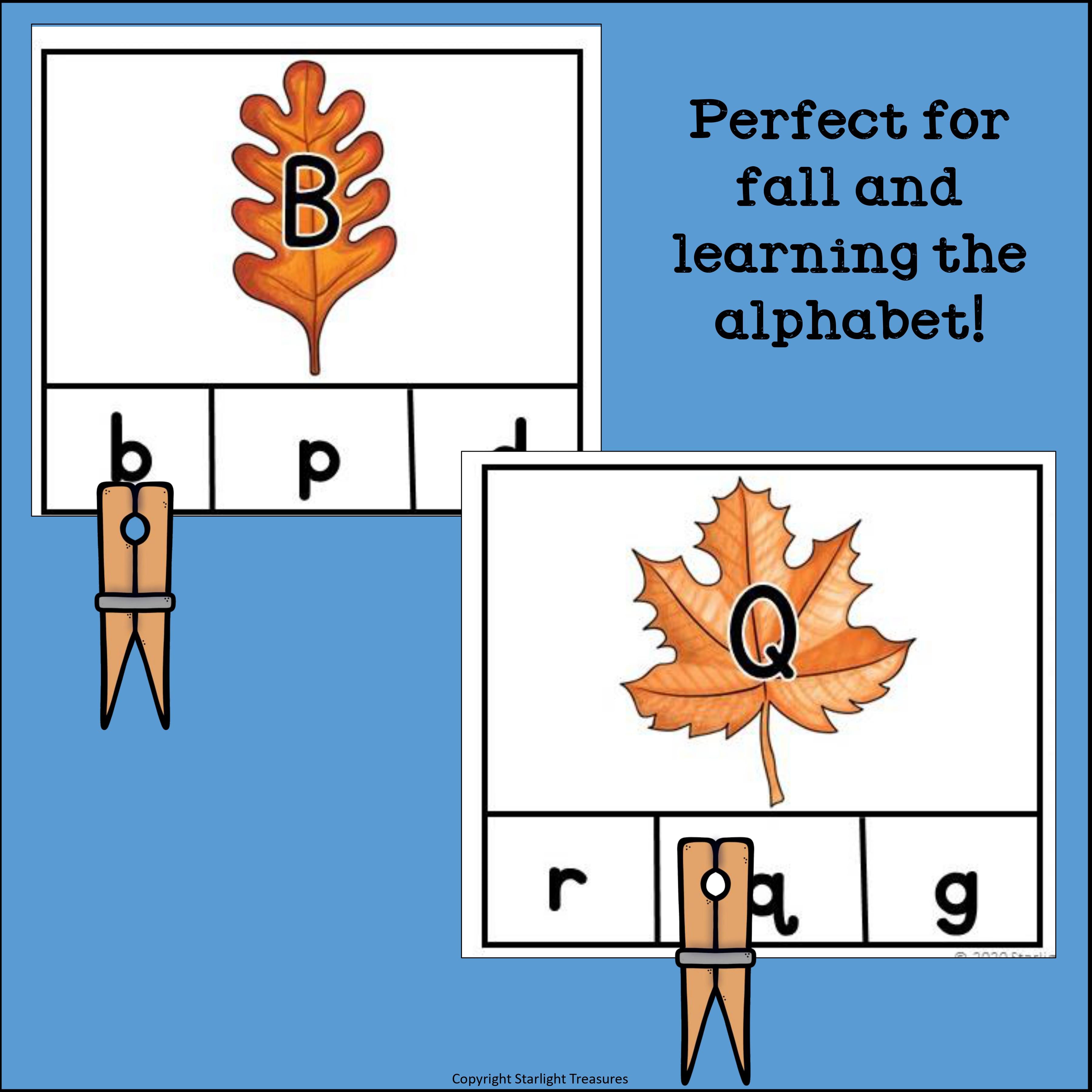Fall Alphabet Clip Cards for Early Readers - Alphabet Clip Cards FREEBIE