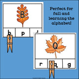 Fall Alphabet Clip Cards for Early Readers - Alphabet Clip Cards FREEBIE