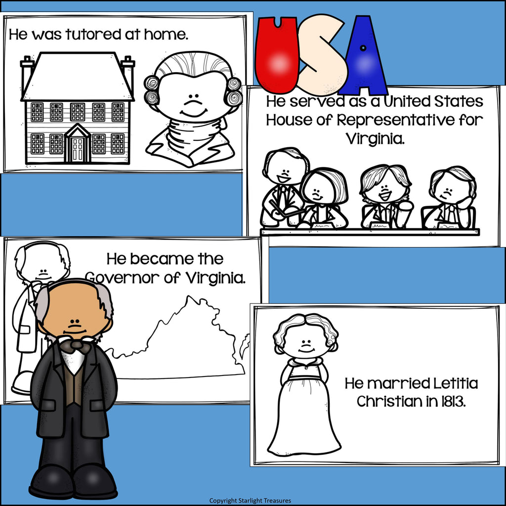 John Tyler Mini Book for Early Readers: Presidents' Day