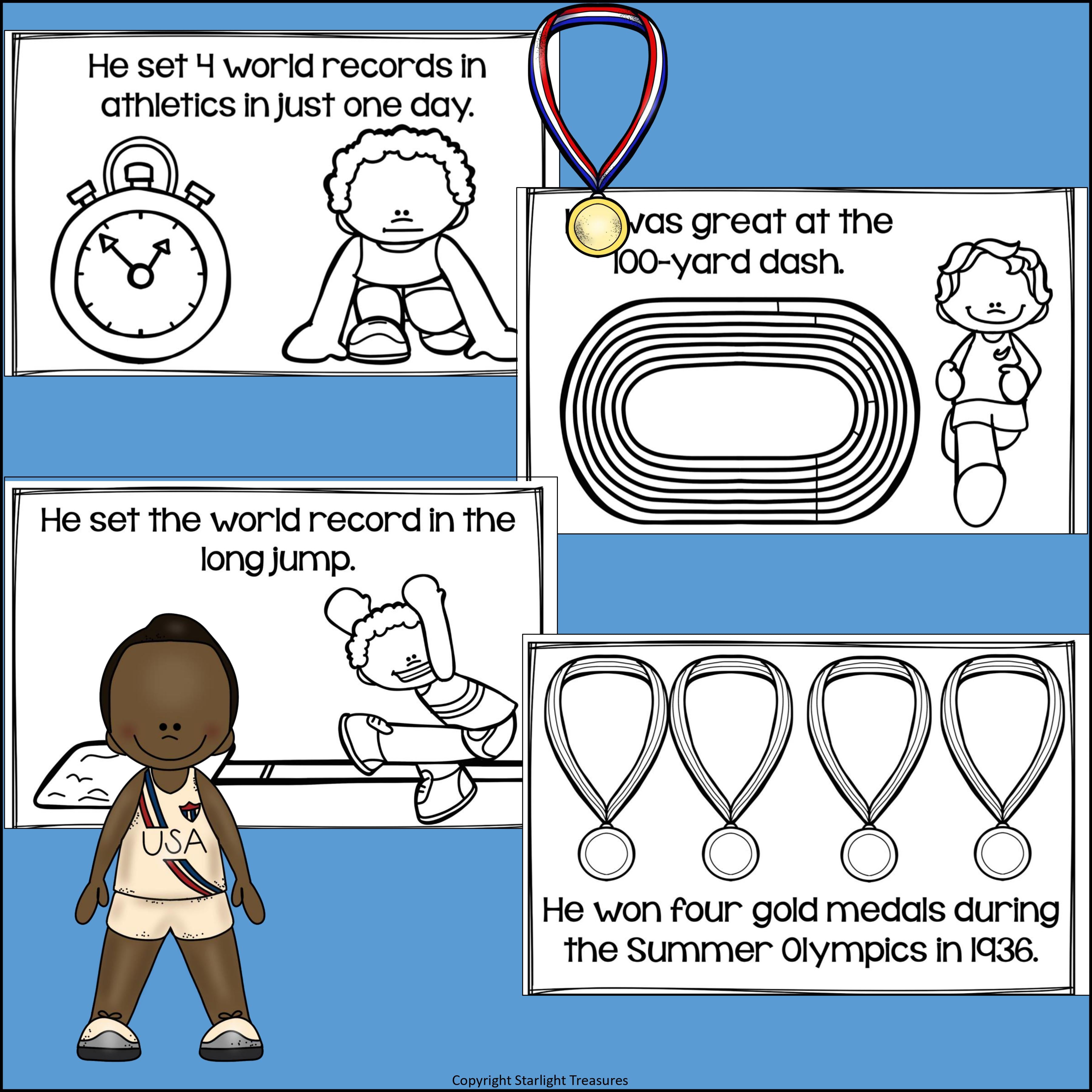 Jesse Owens Mini Book for Early Readers: Black History Month